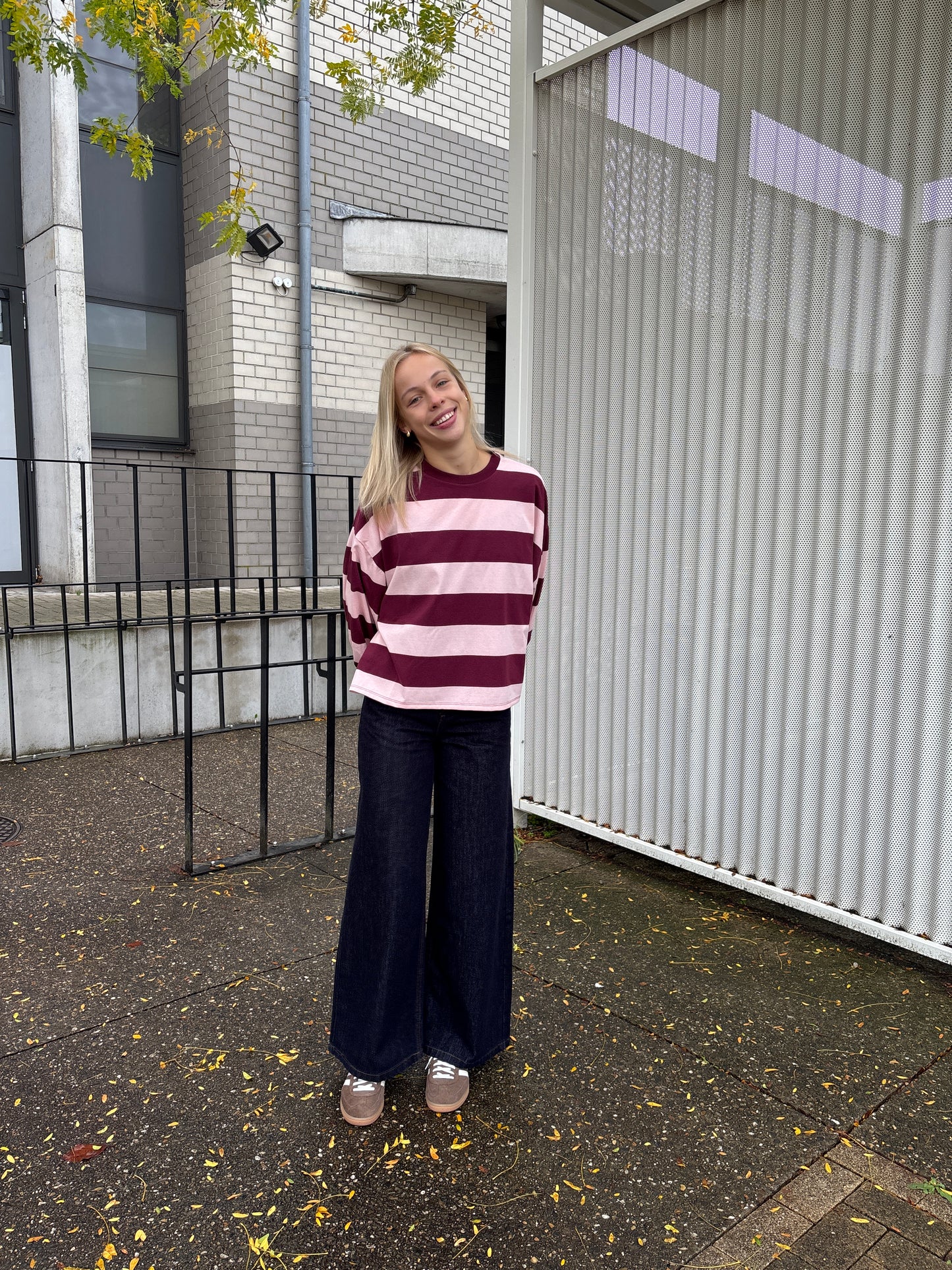 Mona sweater - bordeaux/roze