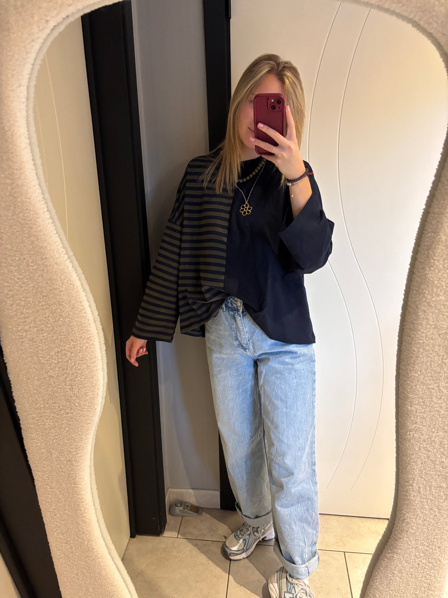 Billy longsleeve - donkerblauw/kaki
