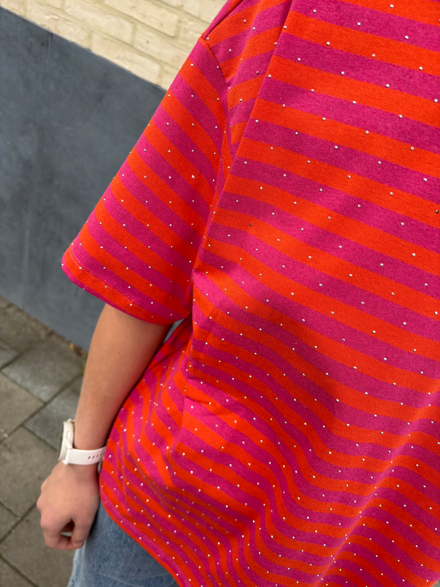 Nova glitter t-shirt - oranje/roze