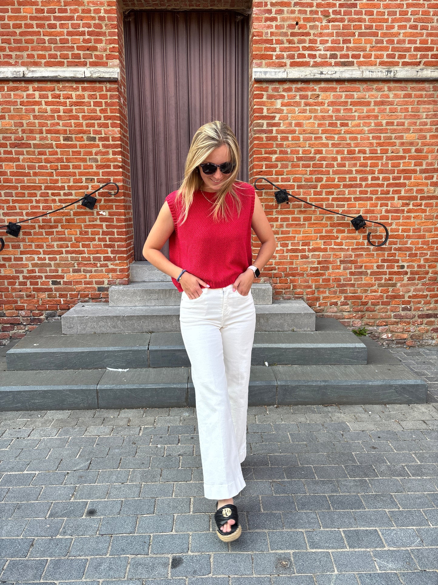 Wide leg jeans - wit