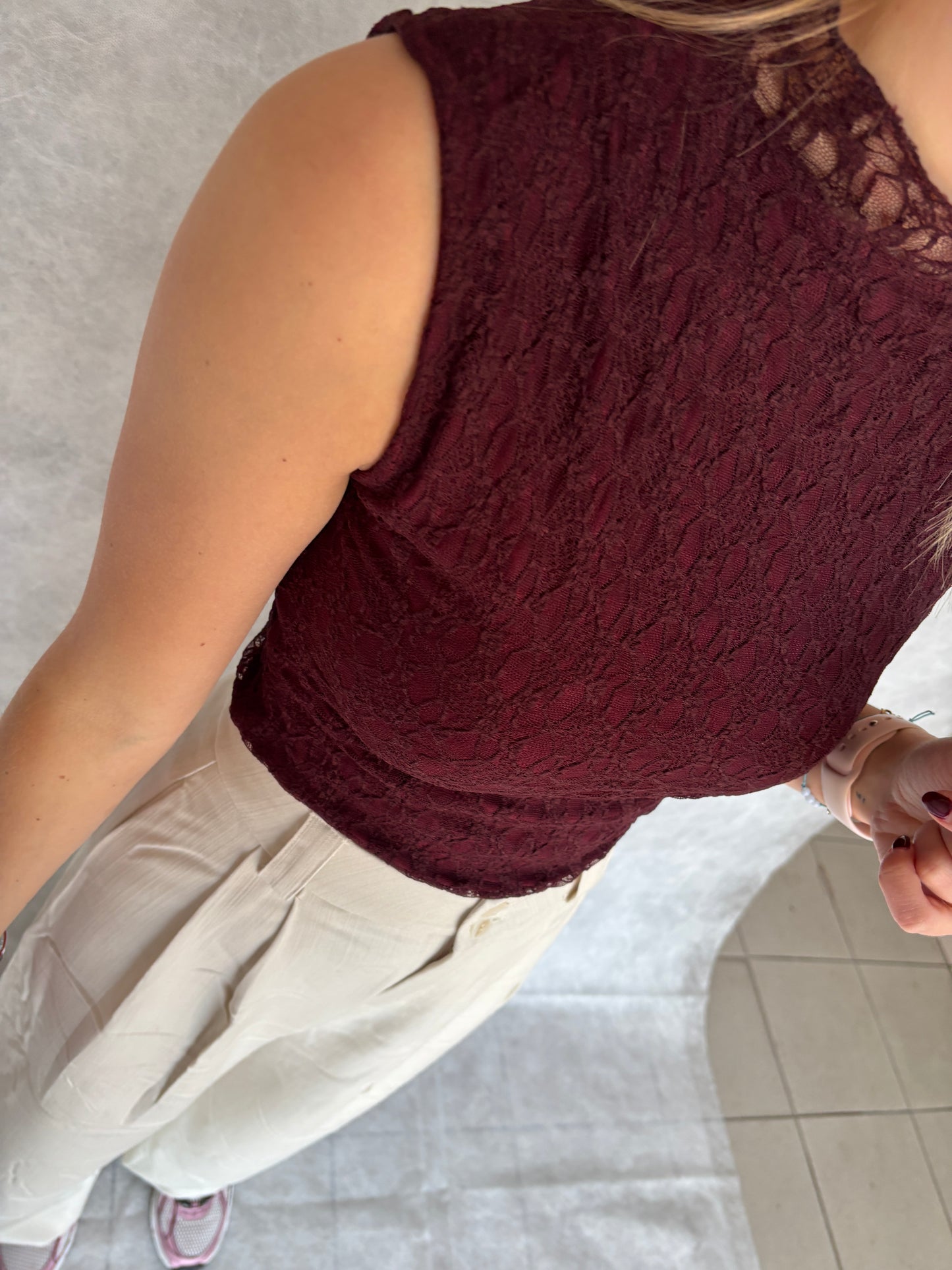 Fleur top - bordeaux