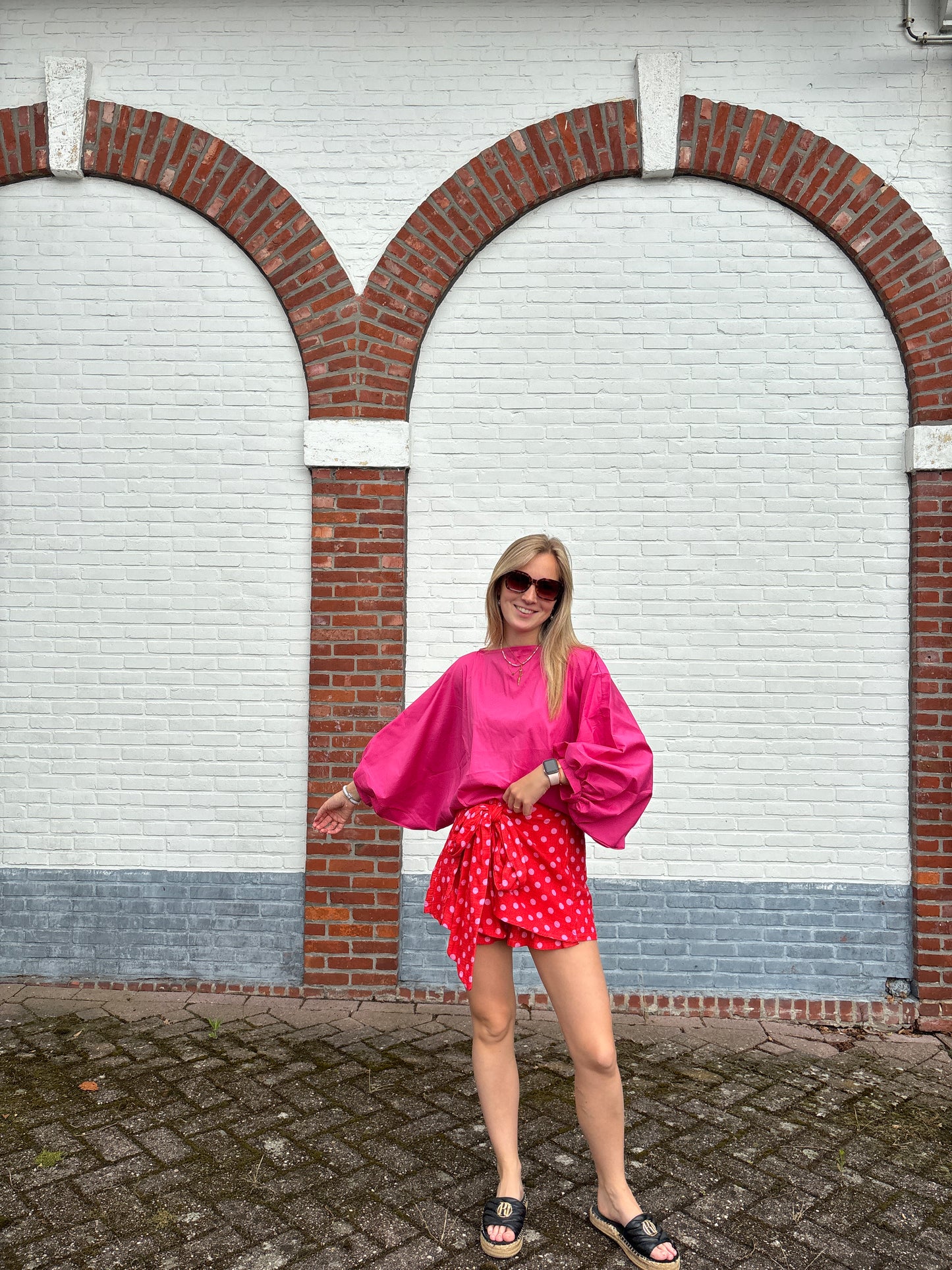 Colette skort - rood/roze
