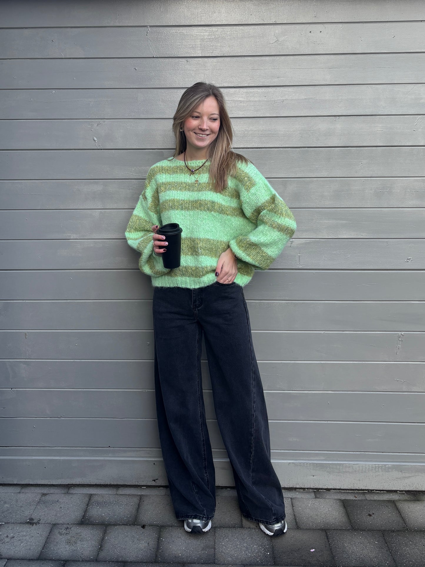 Palazzo jeans - donkergrijs