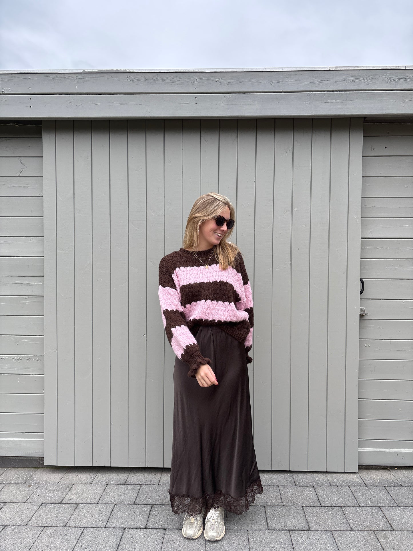 Bea trui - bruin/roze