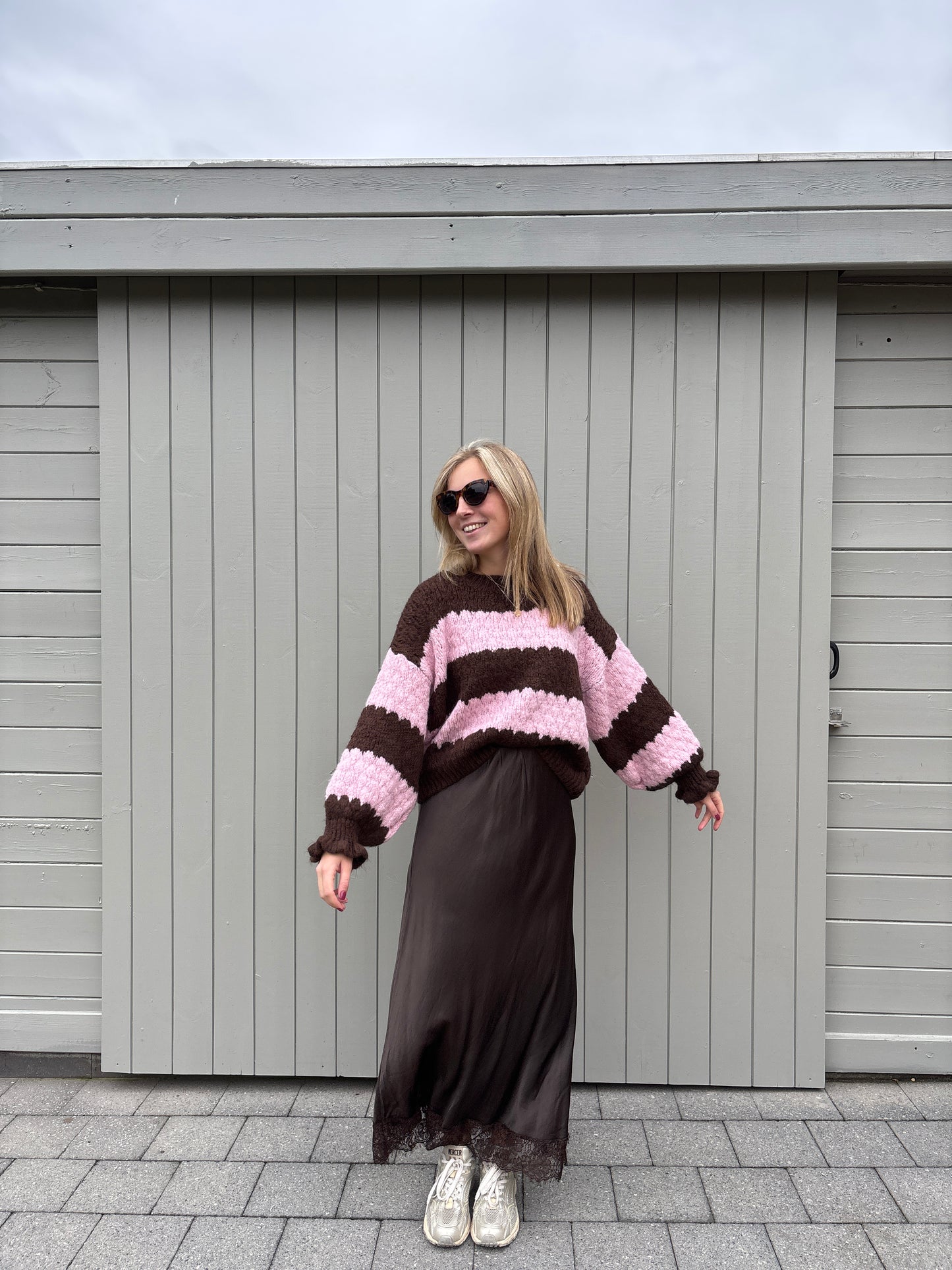 Bea trui - bruin/roze