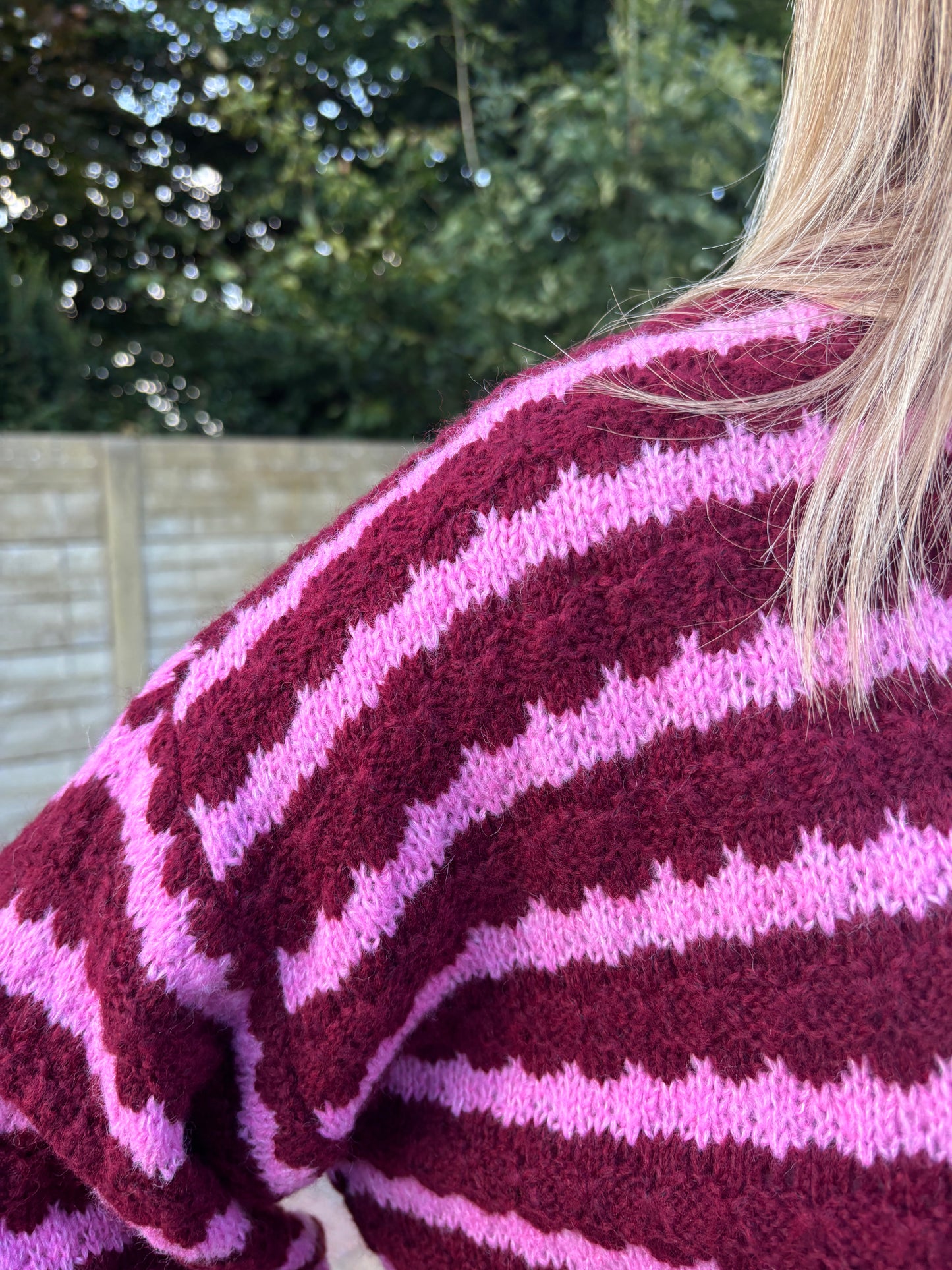 Mila trui - bordeaux/roze