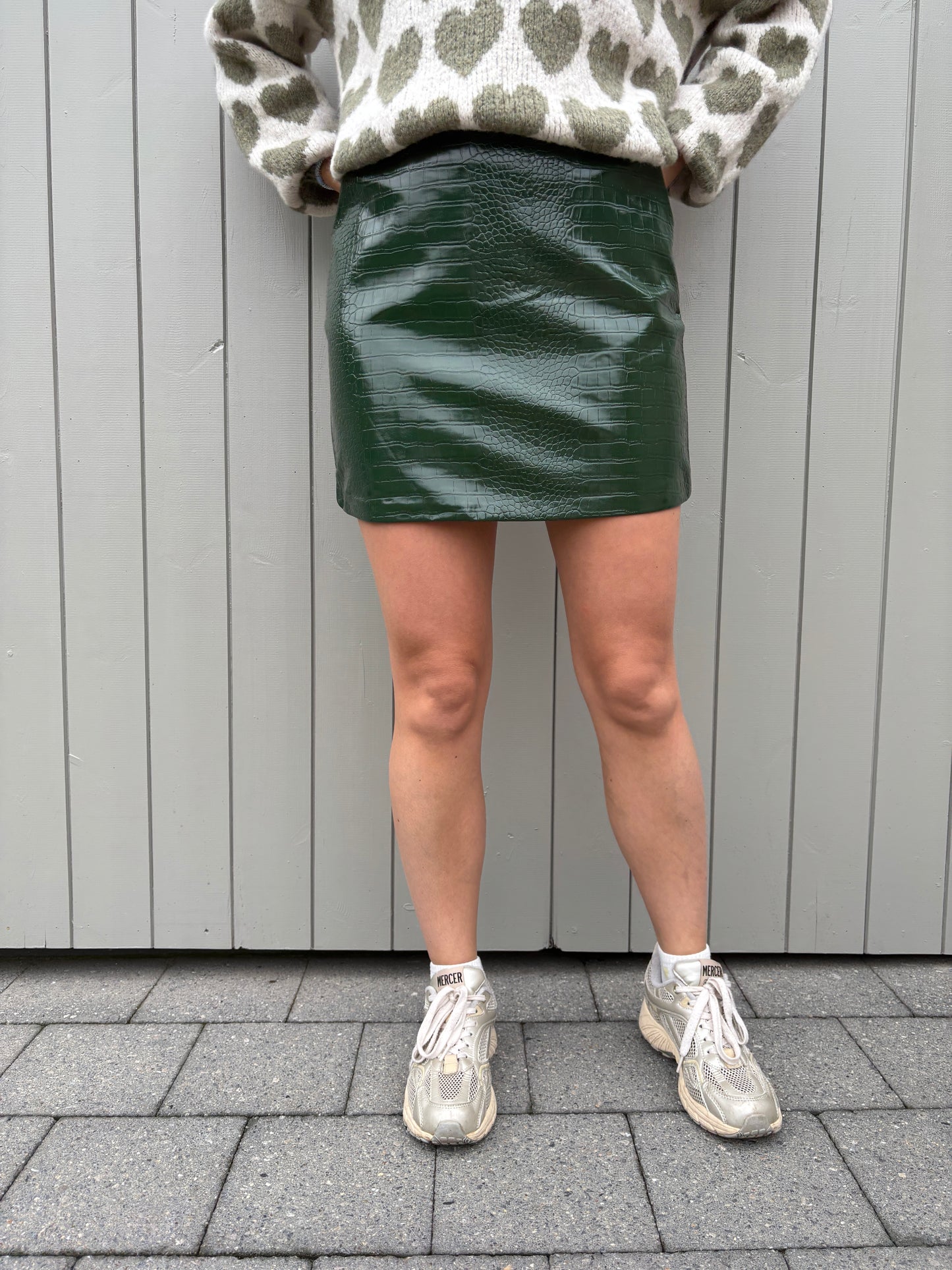 Denise lederen rokje - groen