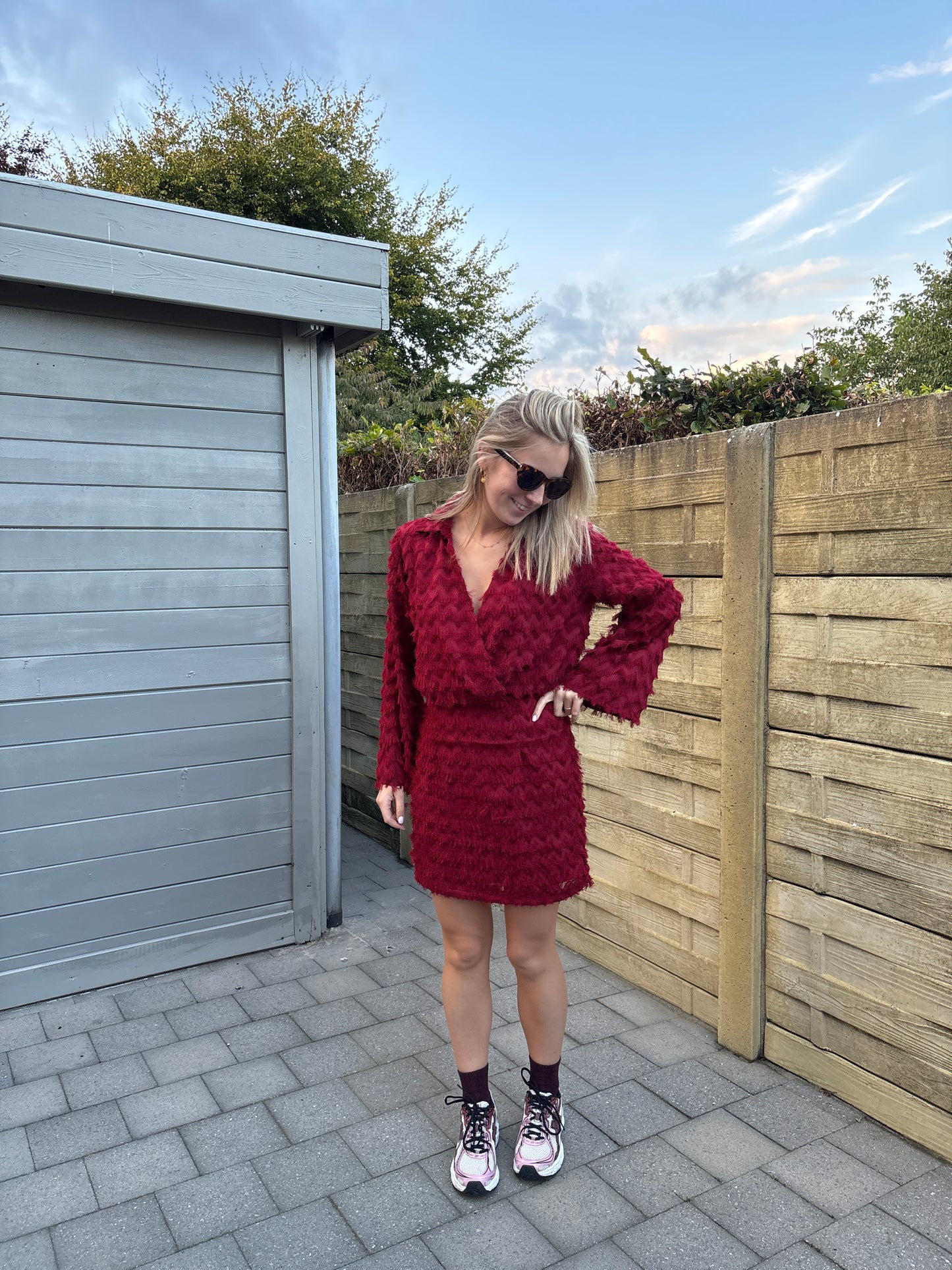 Amara jurk - bordeaux