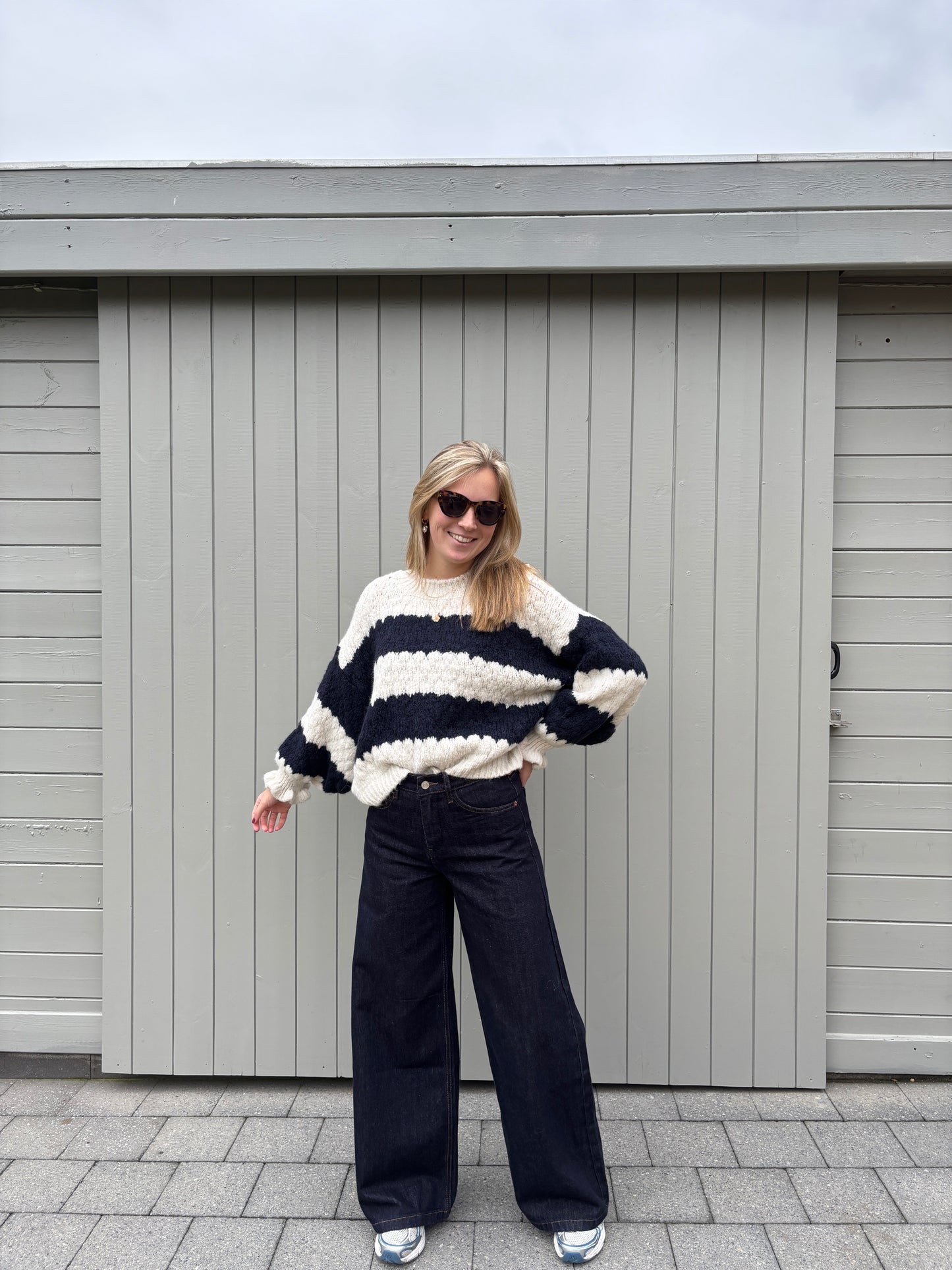Wide leg jeans - donkerblauw