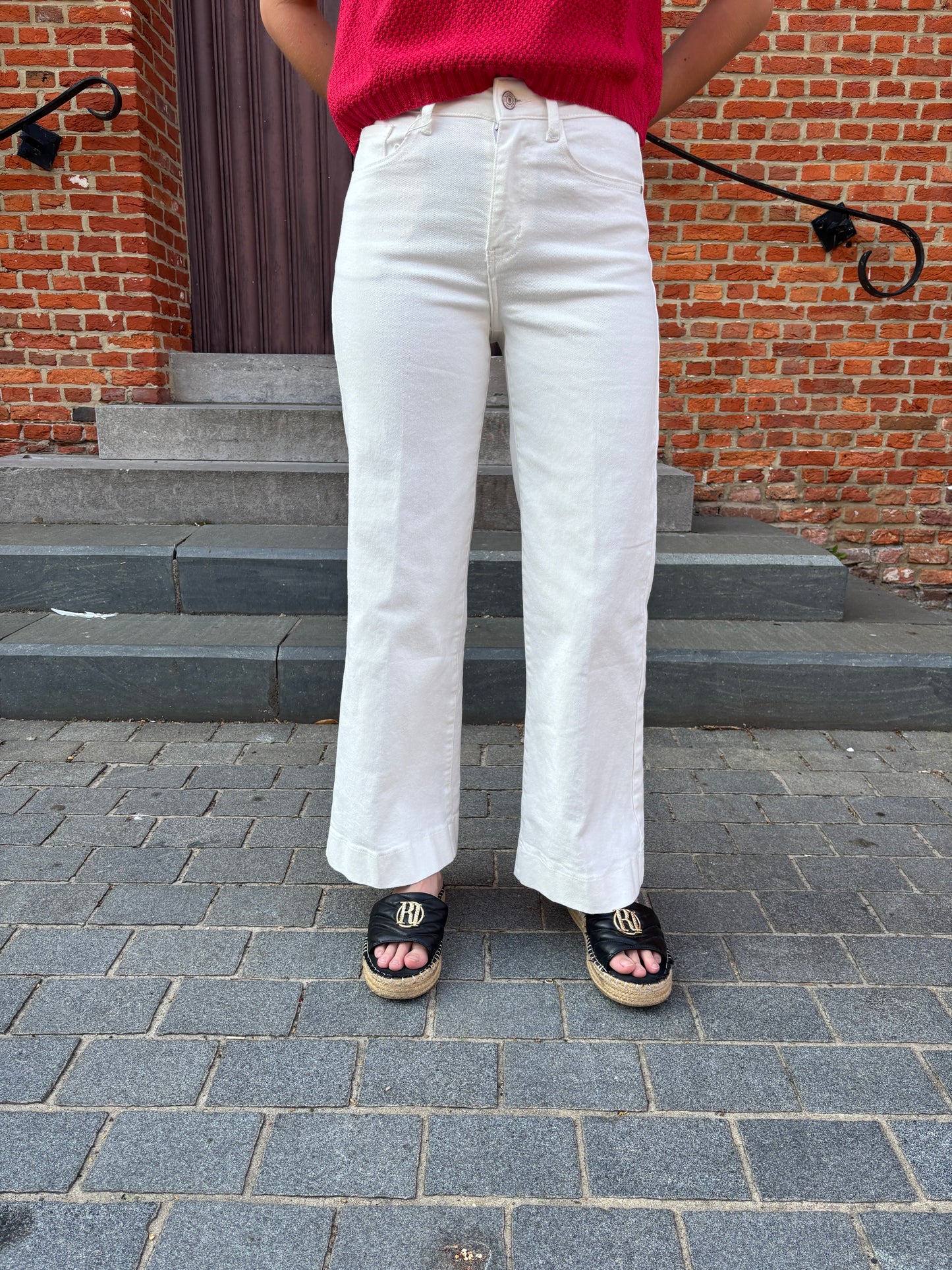 Wide leg jeans - wit