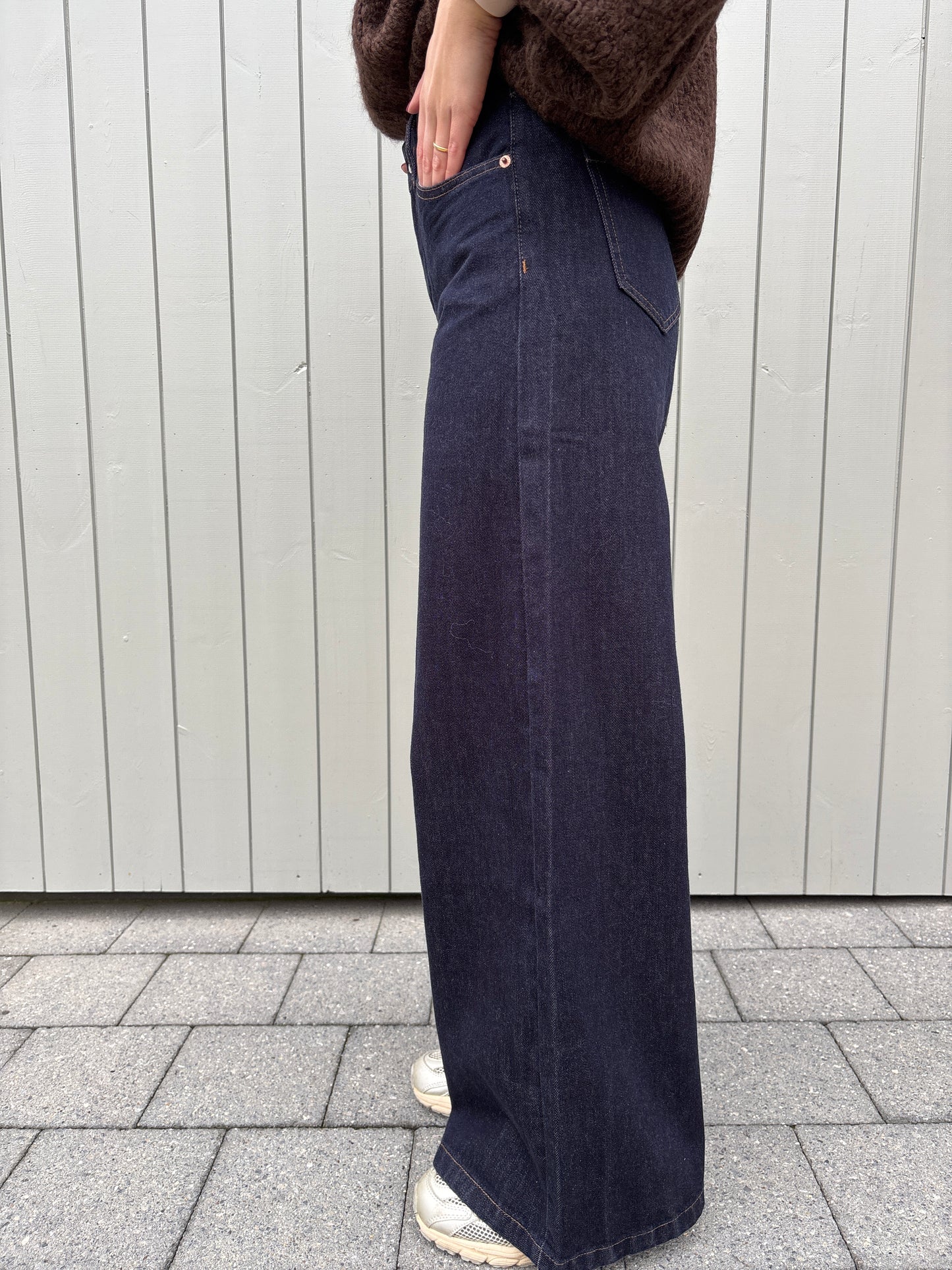 Wide leg jeans - donkerblauw