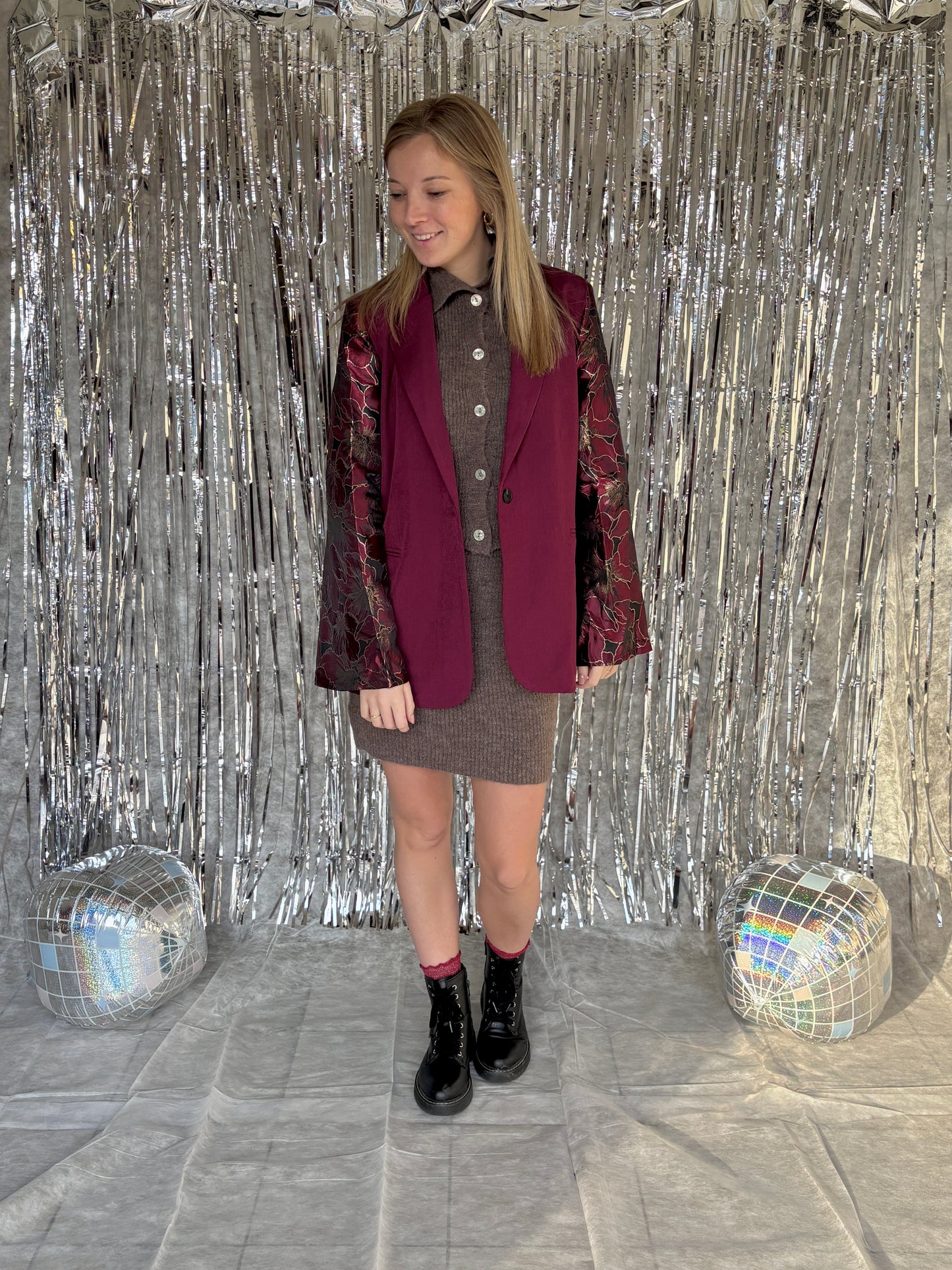 Dot blazer - bordeaux
