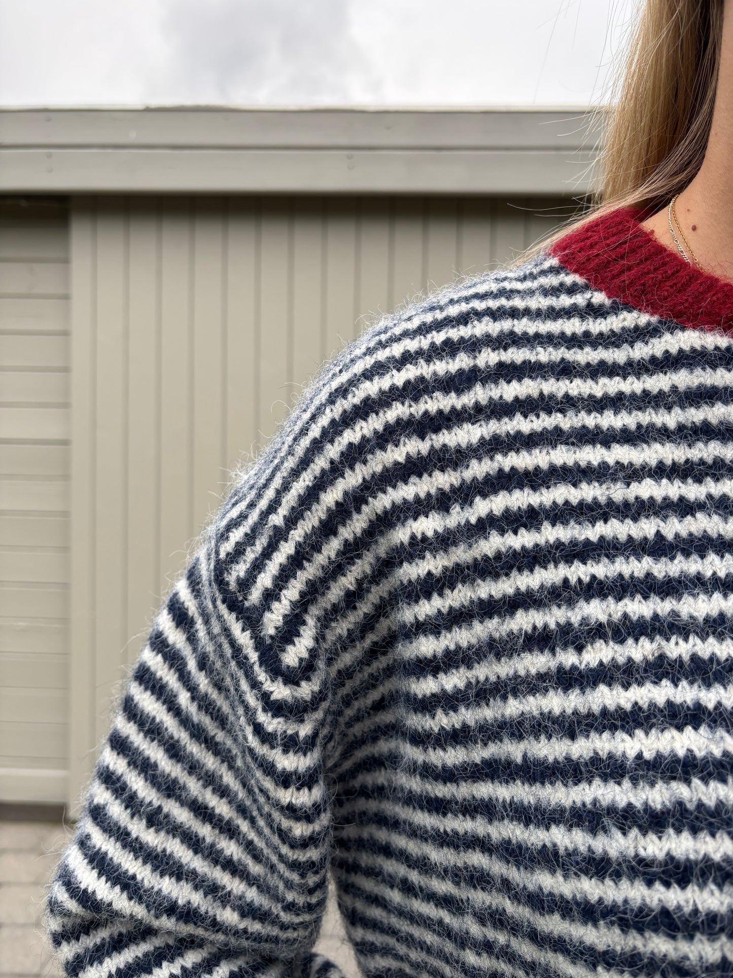 Holly cardigan - donkerblauw/bordeaux