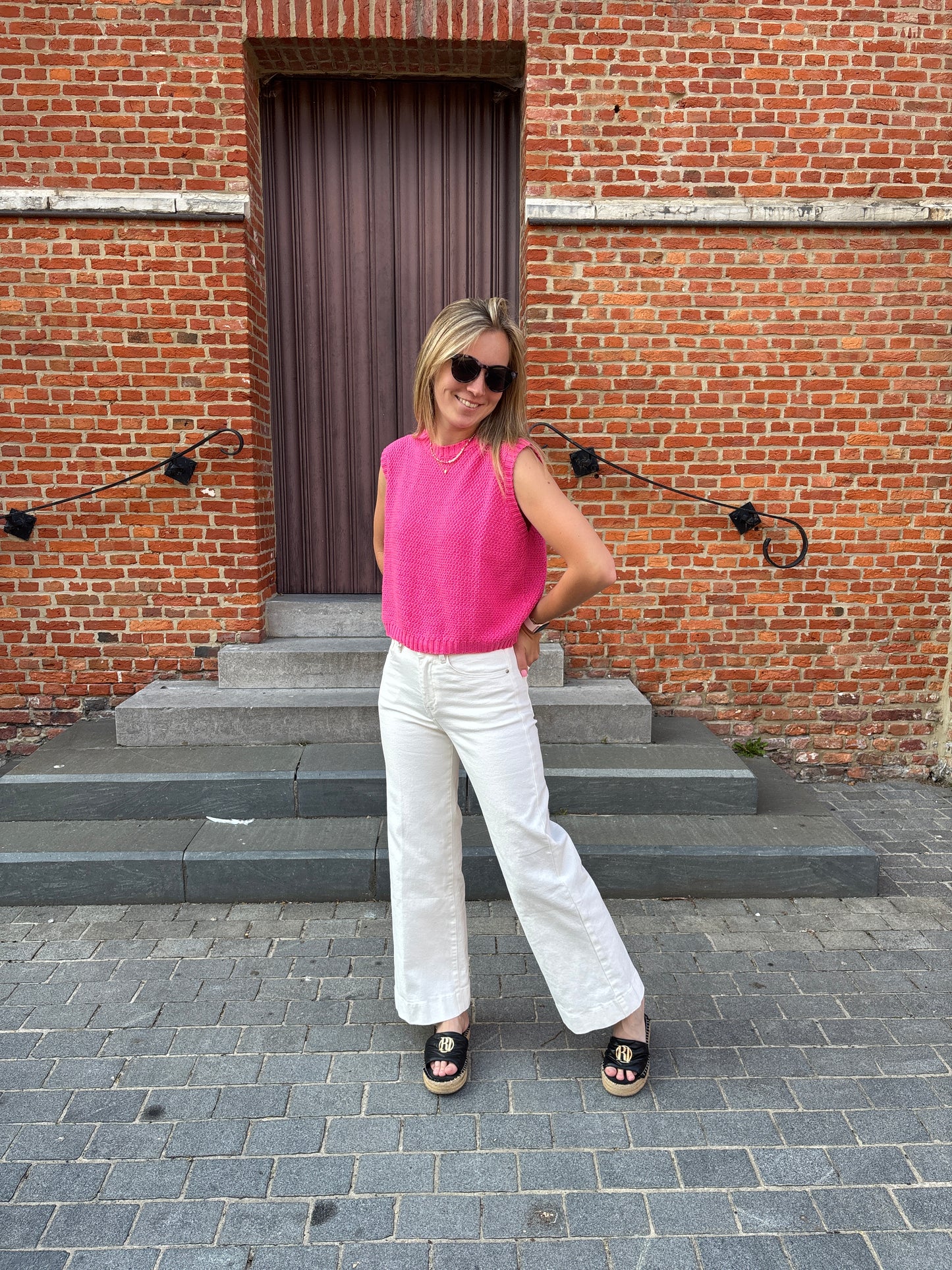 Wide leg jeans - wit