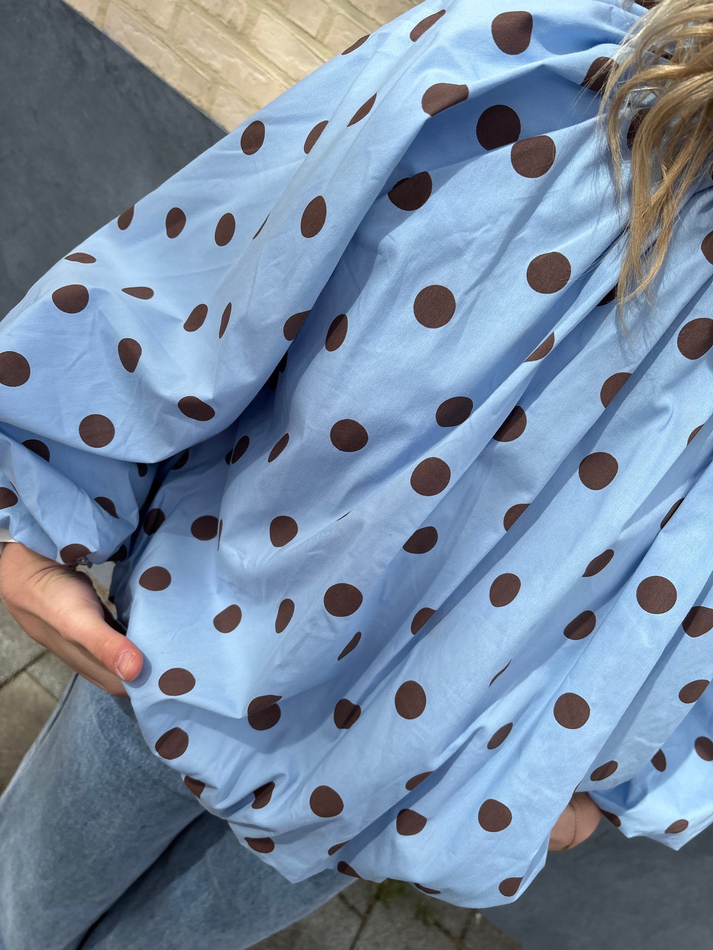 Lea dot blouse - lichtblauw