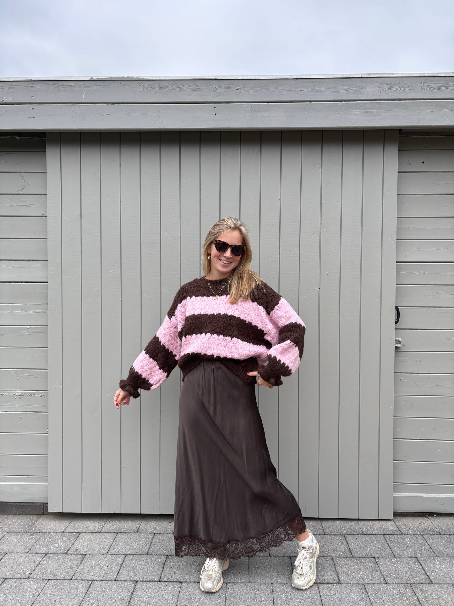 Bea trui - bruin/roze