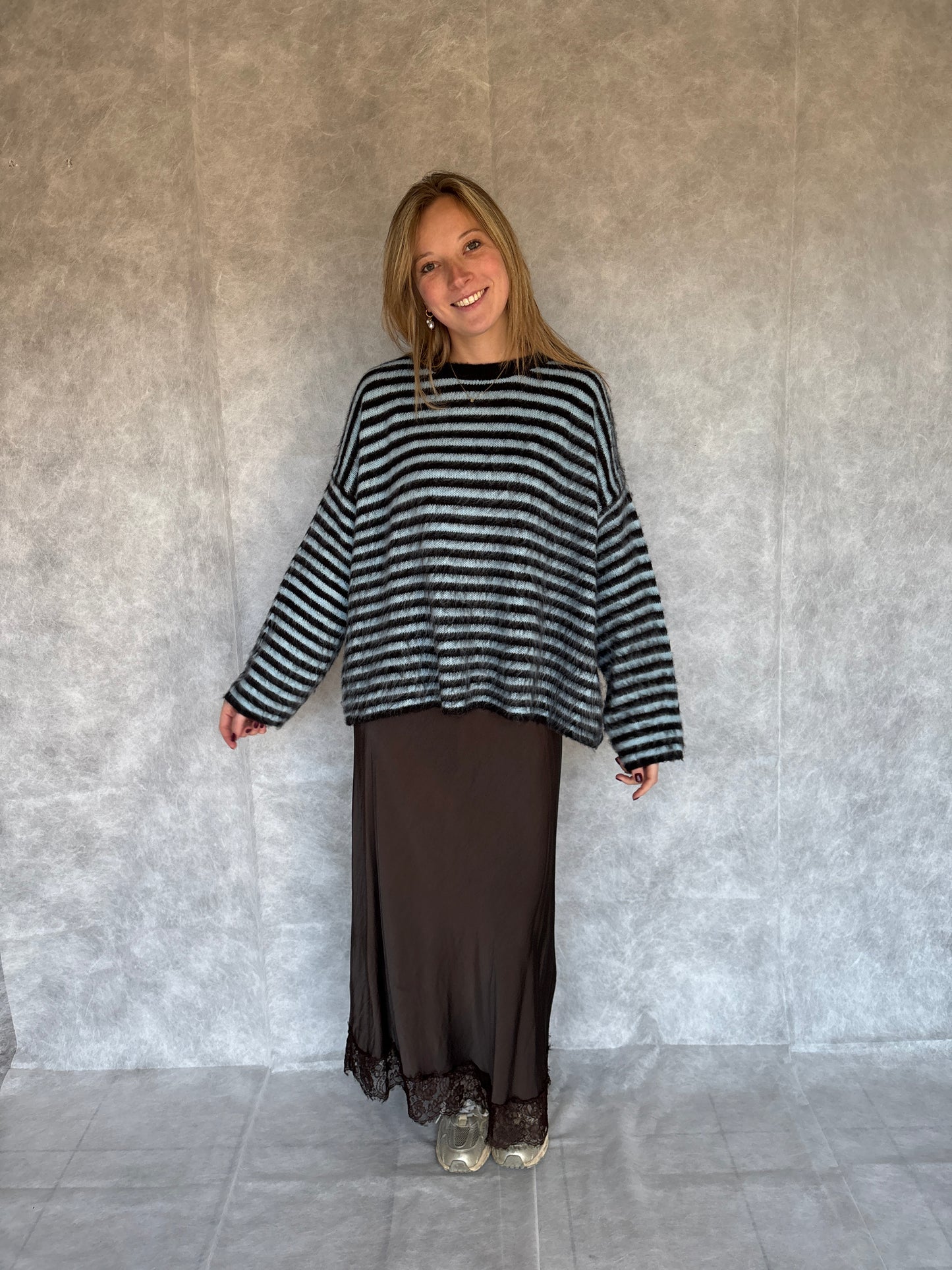 Belle trui - bruin/blauw