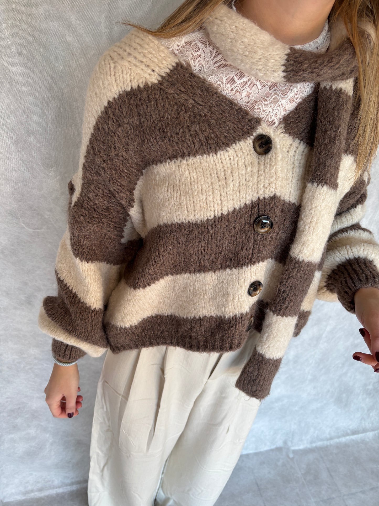 Viv vest + sjaaltje - taupe