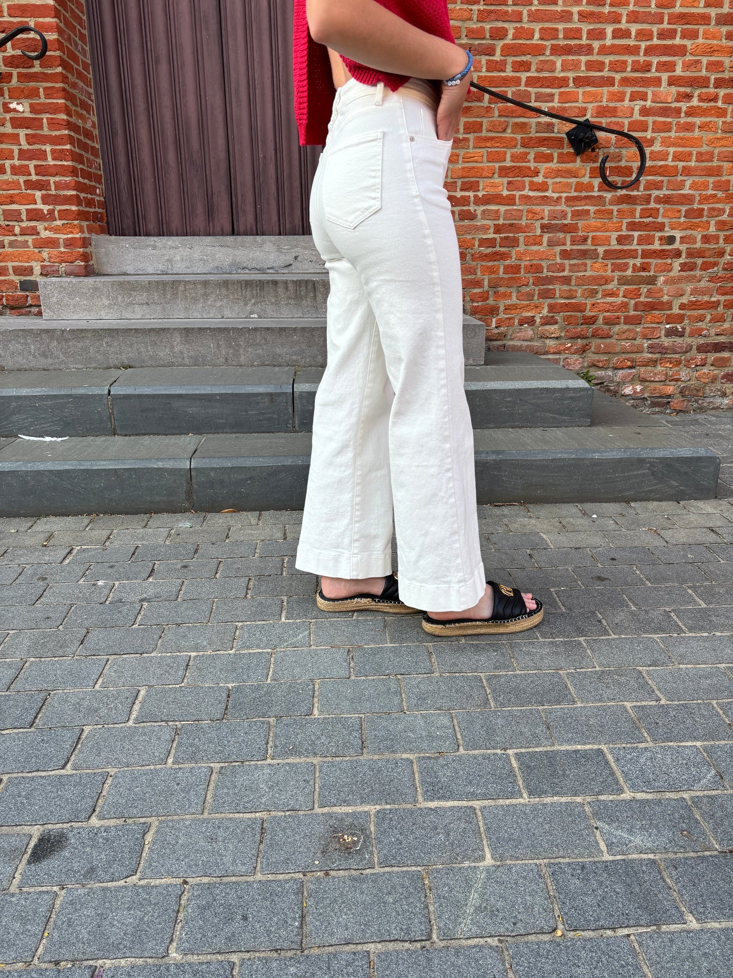 Wide leg jeans - wit