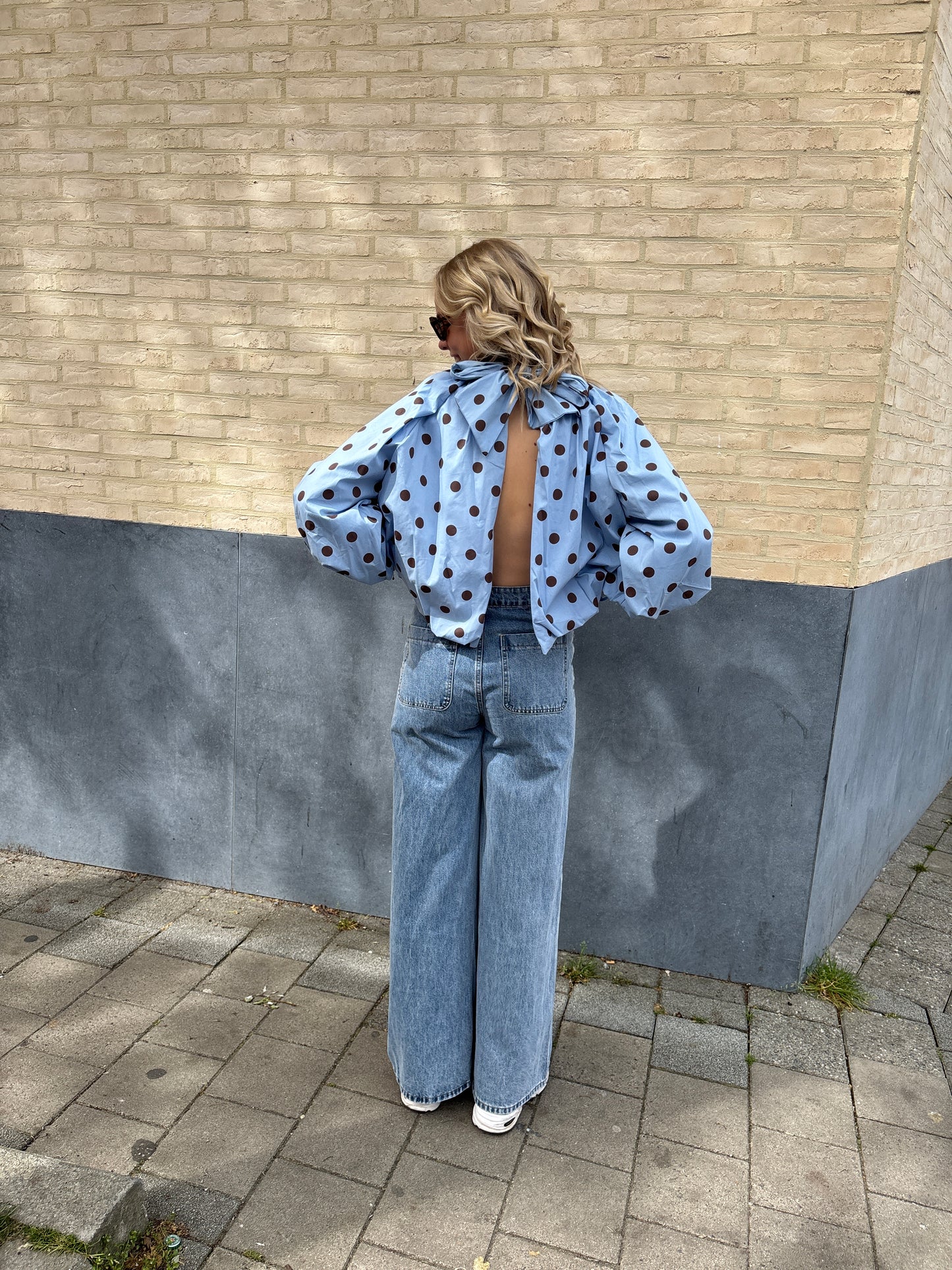 Lea dot blouse - lichtblauw