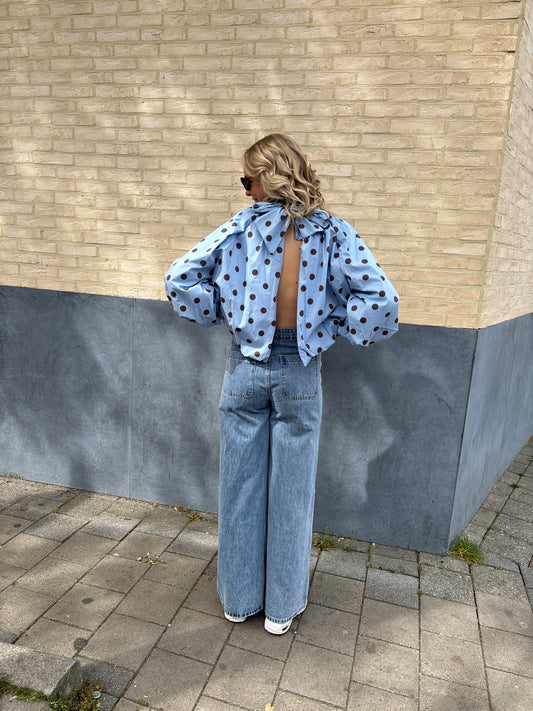 Lea dot blouse - lichtblauw