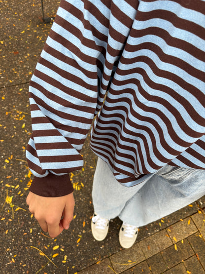 Sammy sweater - bruin/lichtblauw