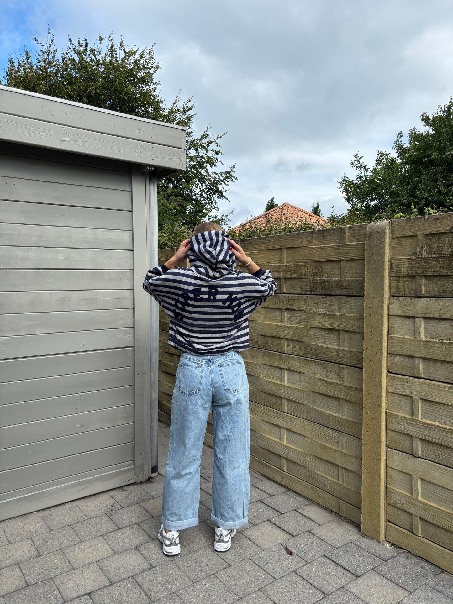 Supermom hoodie - grijs/donkerblauw