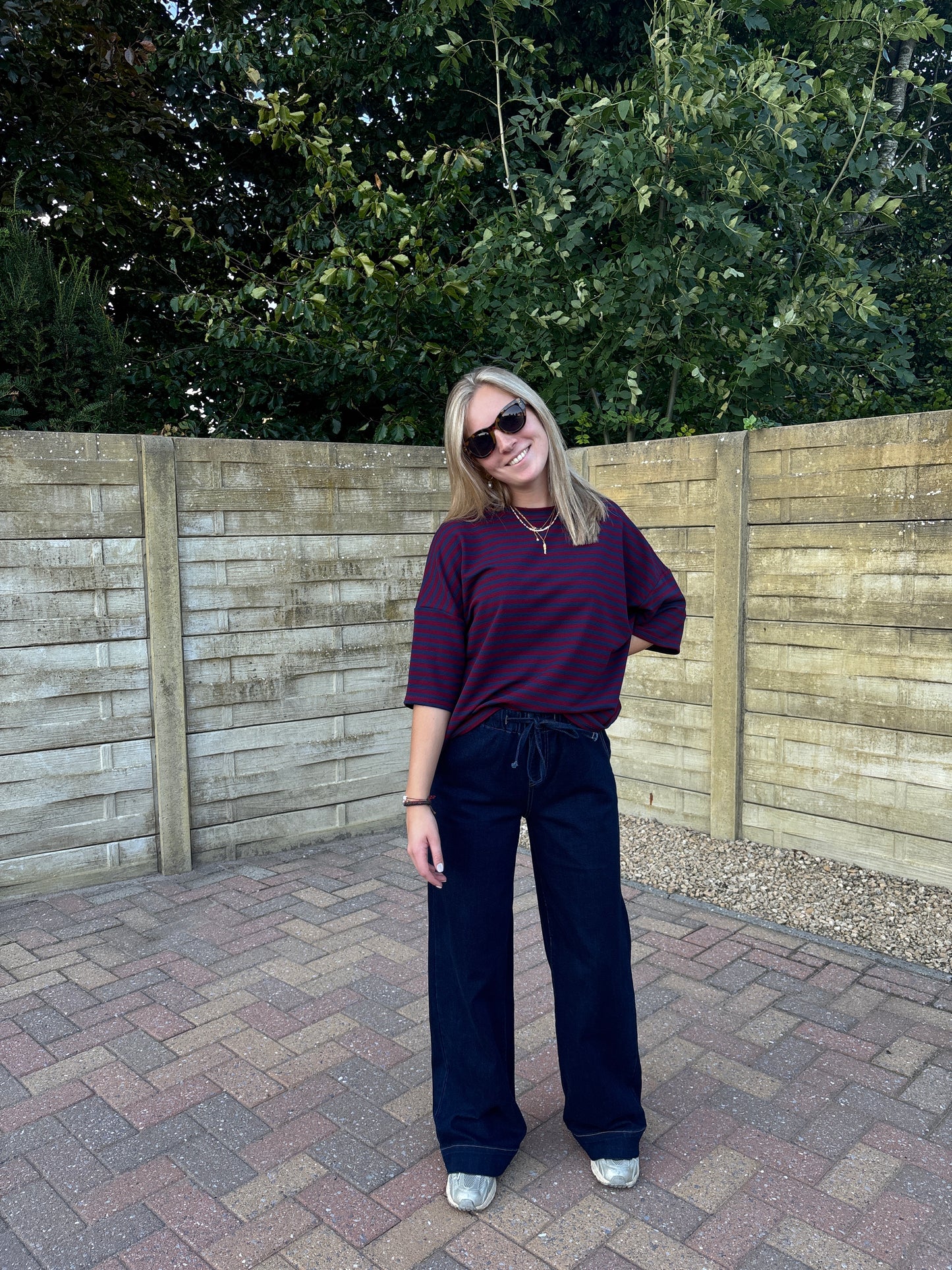 Lola T-shirt - bordeaux/donkerblauw