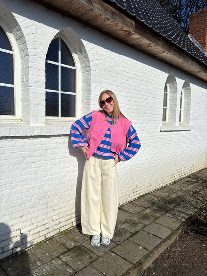 Merel trui - blauw/roze