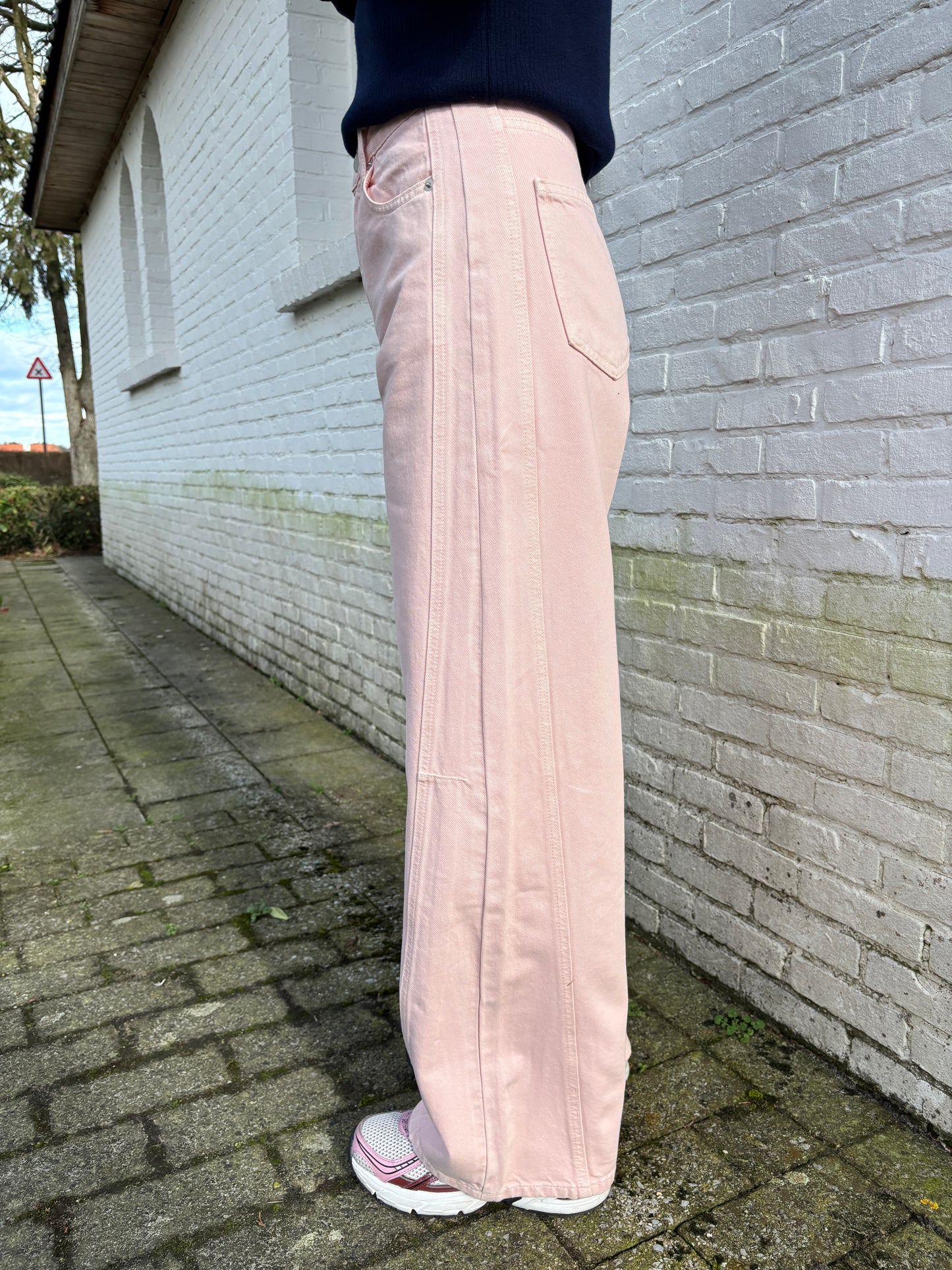Wide leg jeans - roze