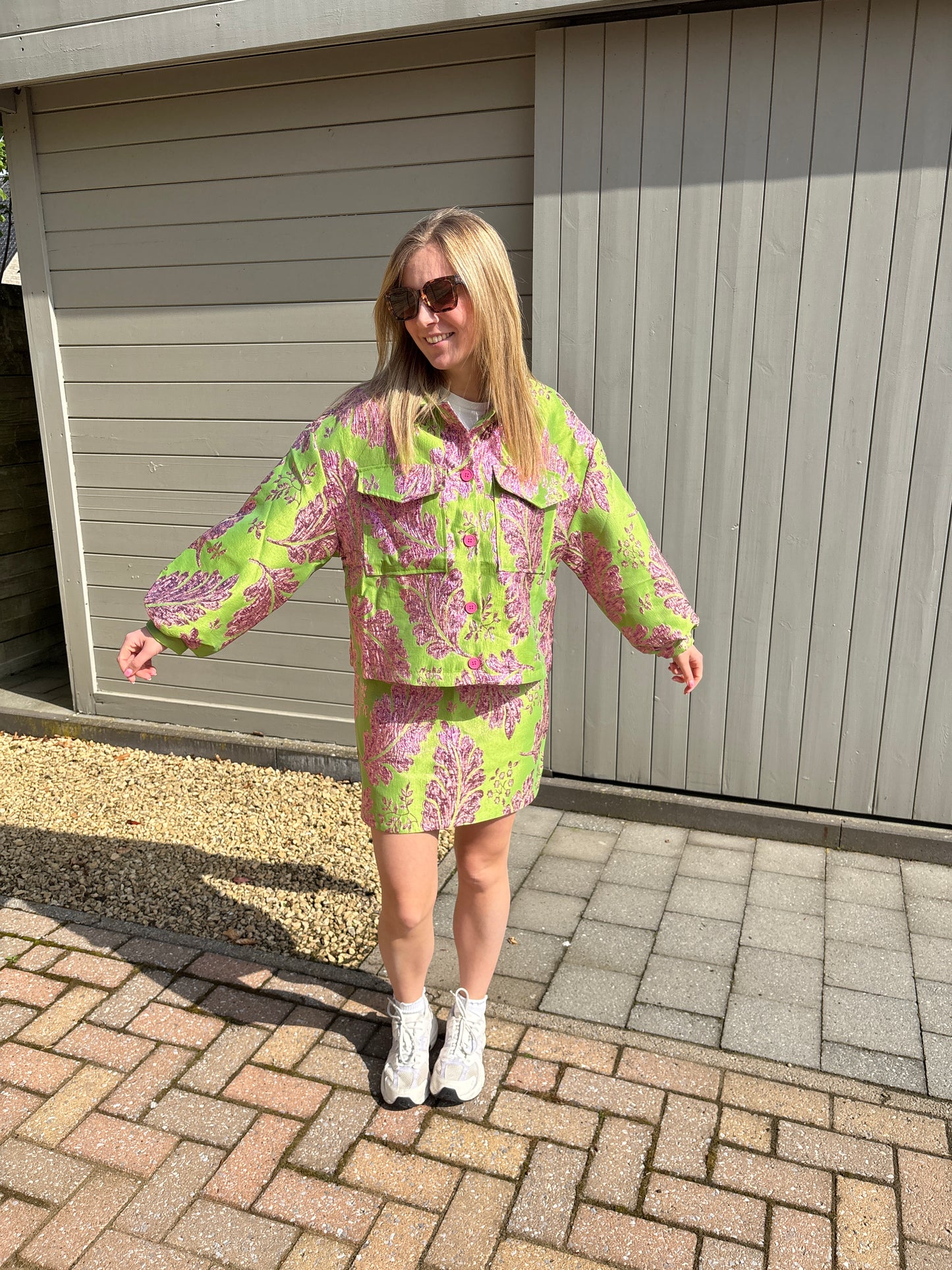 Estelle rok - groen/roze
