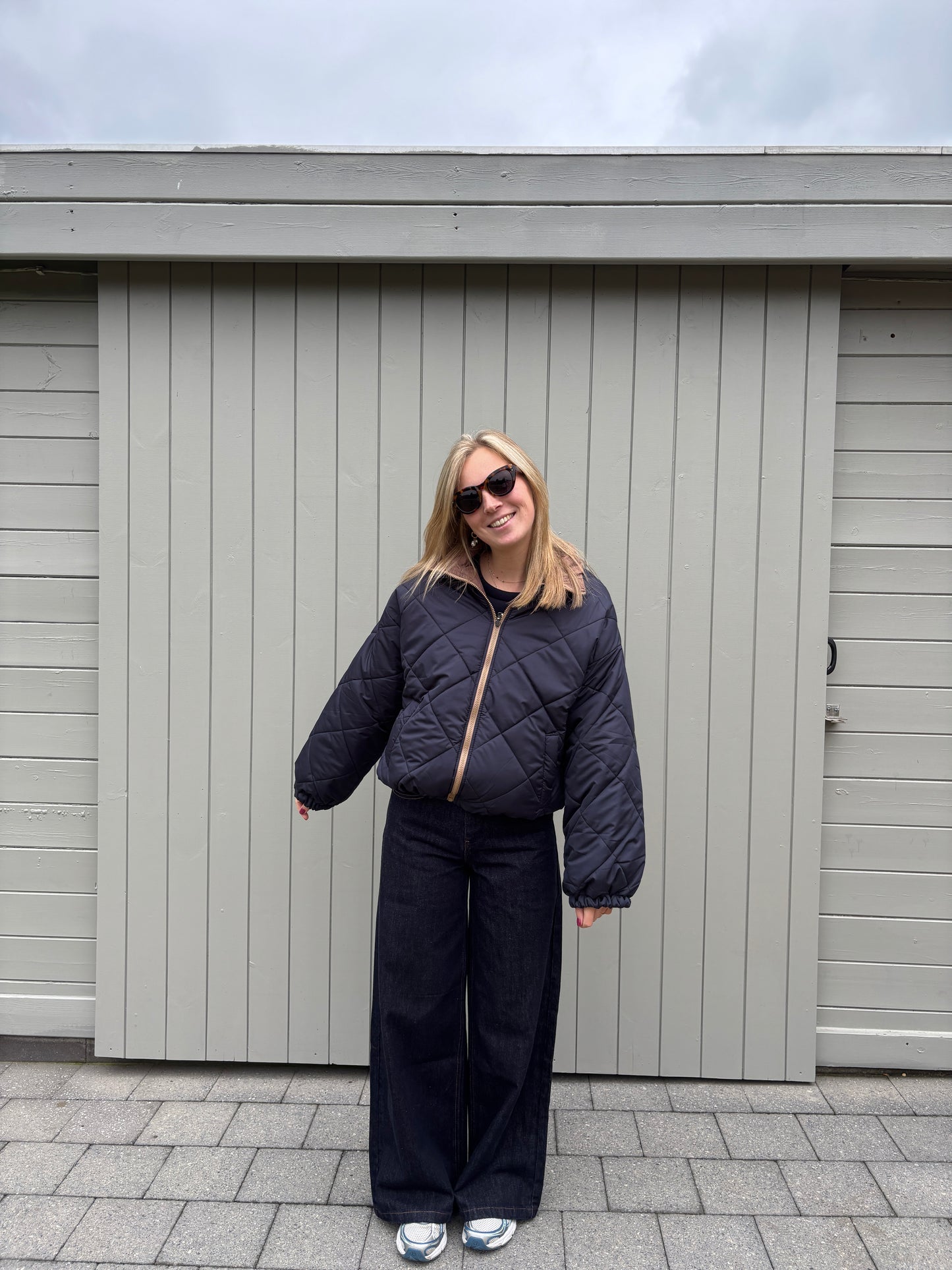Ester reversible jas - bruin/donkerblauw