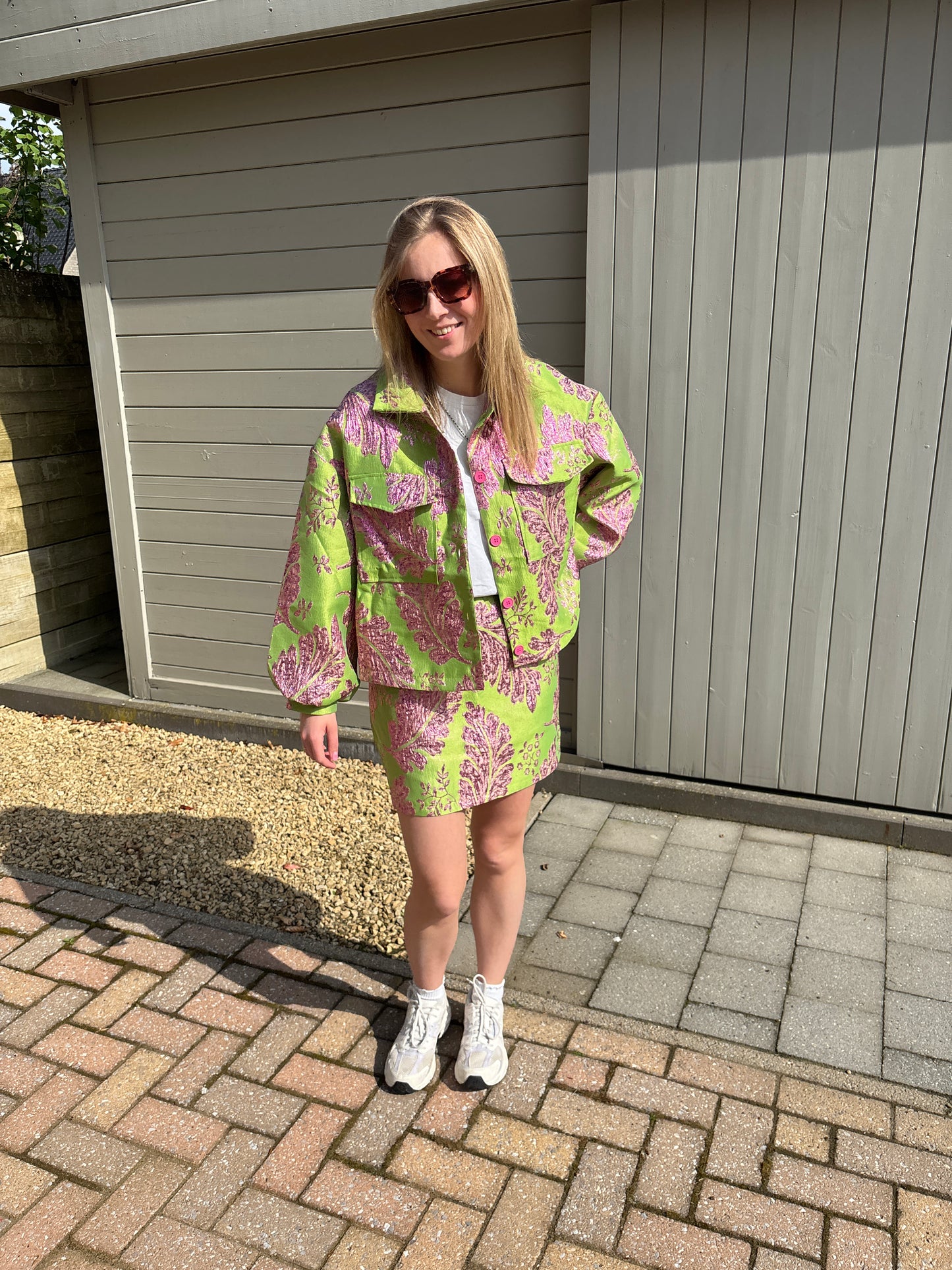 Estelle rok - groen/roze