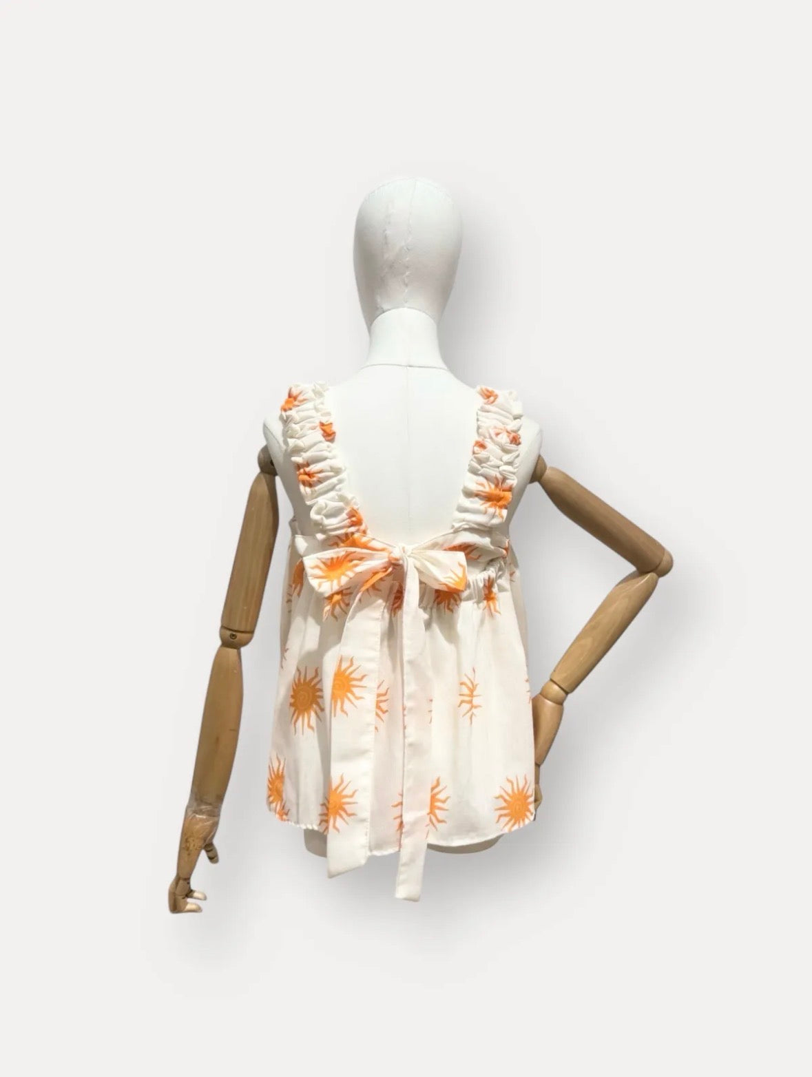 Flower top - oranje/wit