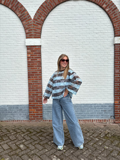 Kate truitje - bruin/lichtblauw