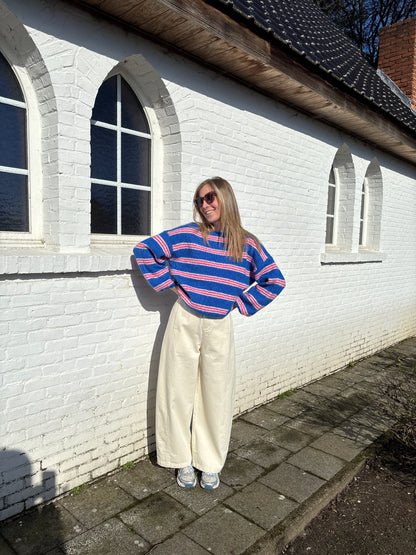 Merel trui - blauw/roze