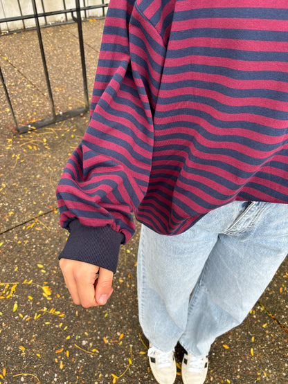 Sammy sweater - bordeaux/donkerblauw