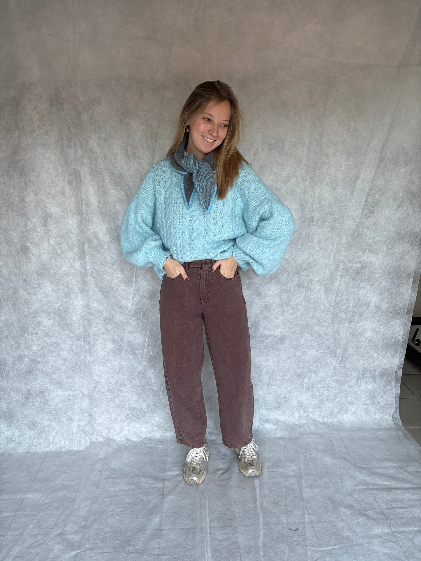 Ester sjaaltje - grijs/blauw