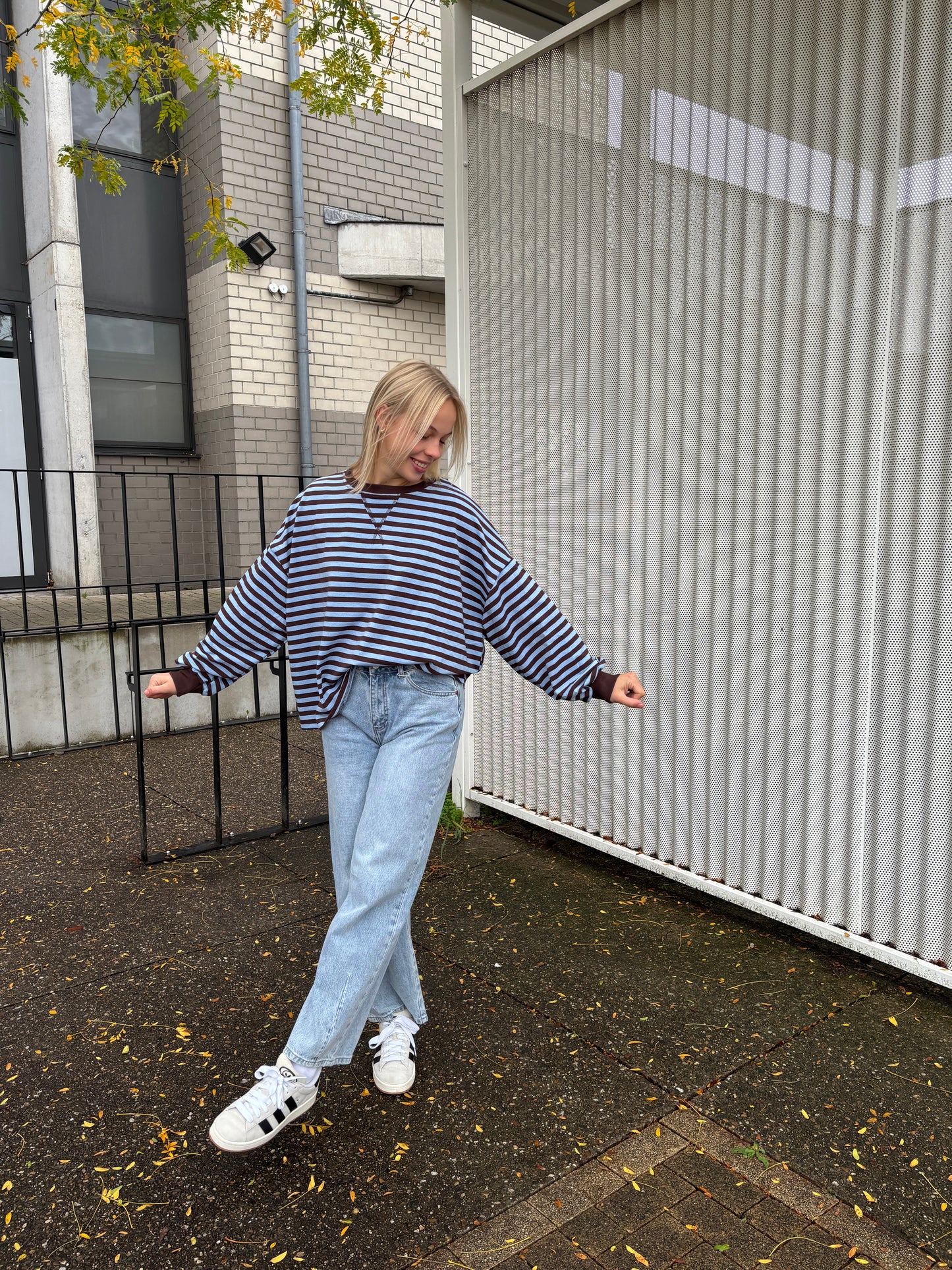 Sammy sweater - bruin/lichtblauw