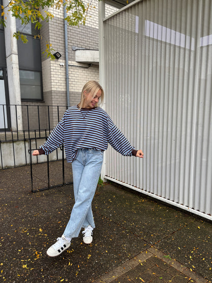 Sammy sweater - bruin/lichtblauw