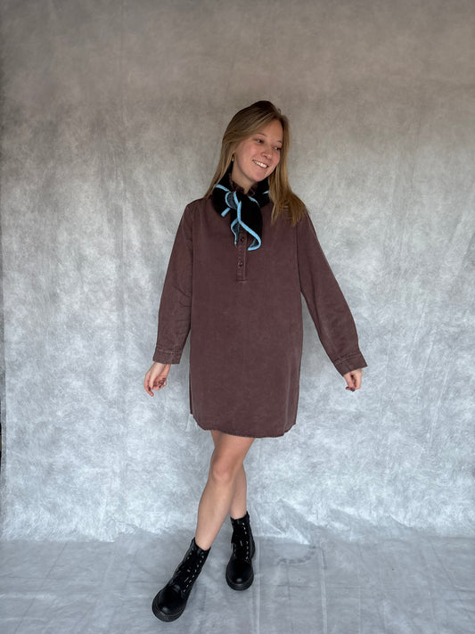 Ester sjaaltje - bruin/blauw