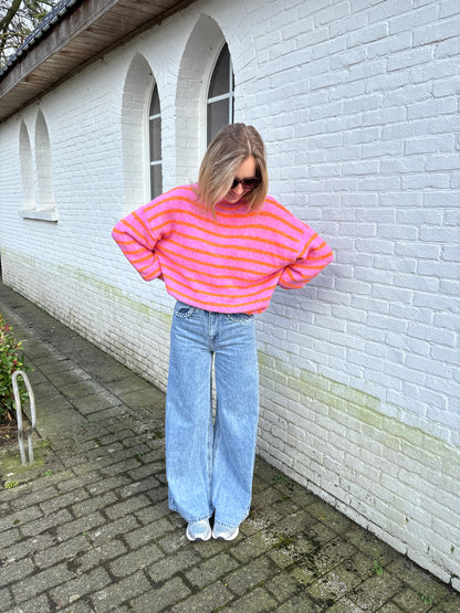 Loena trui - roze/oranje