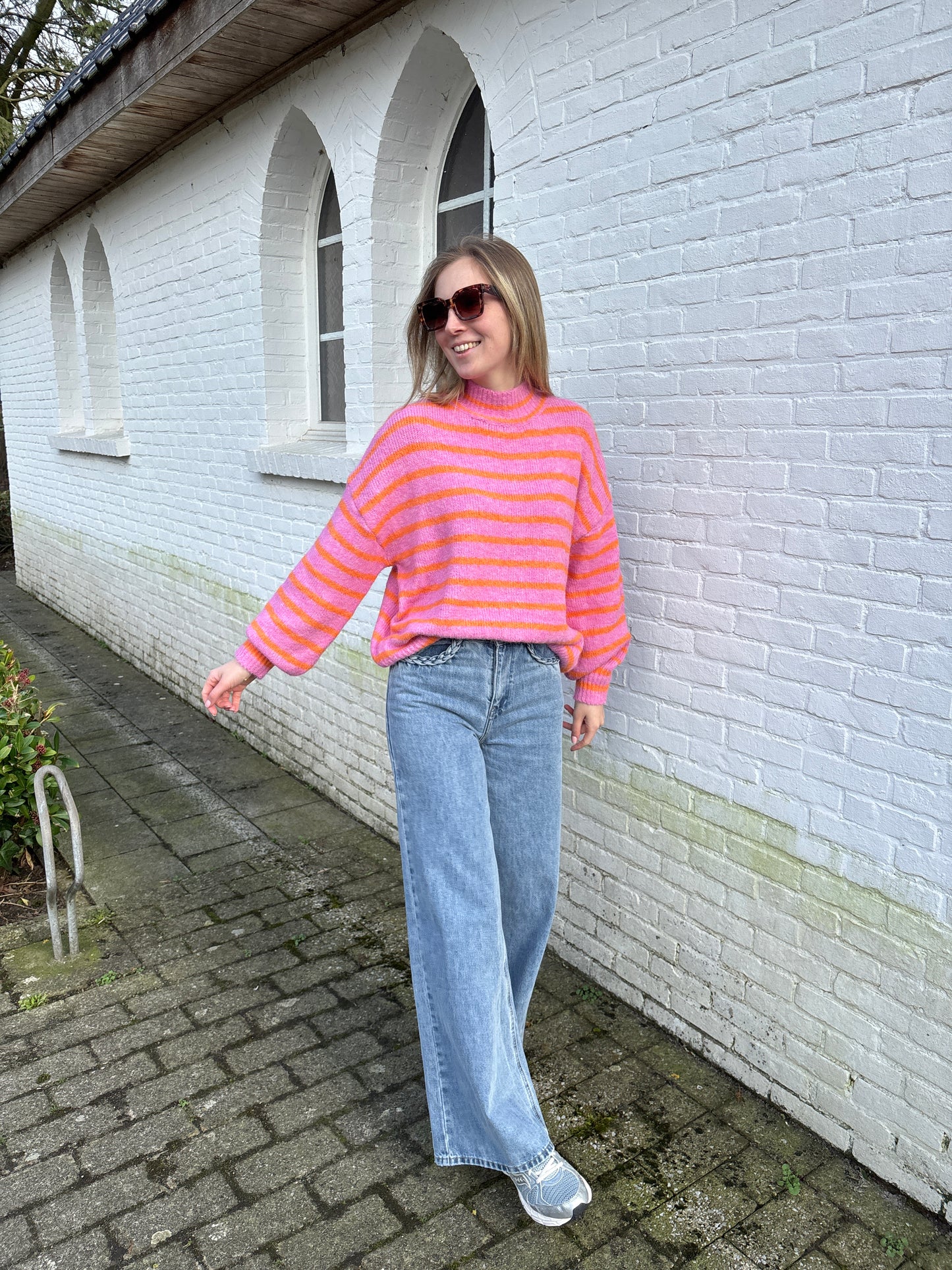 Loena trui - roze/oranje