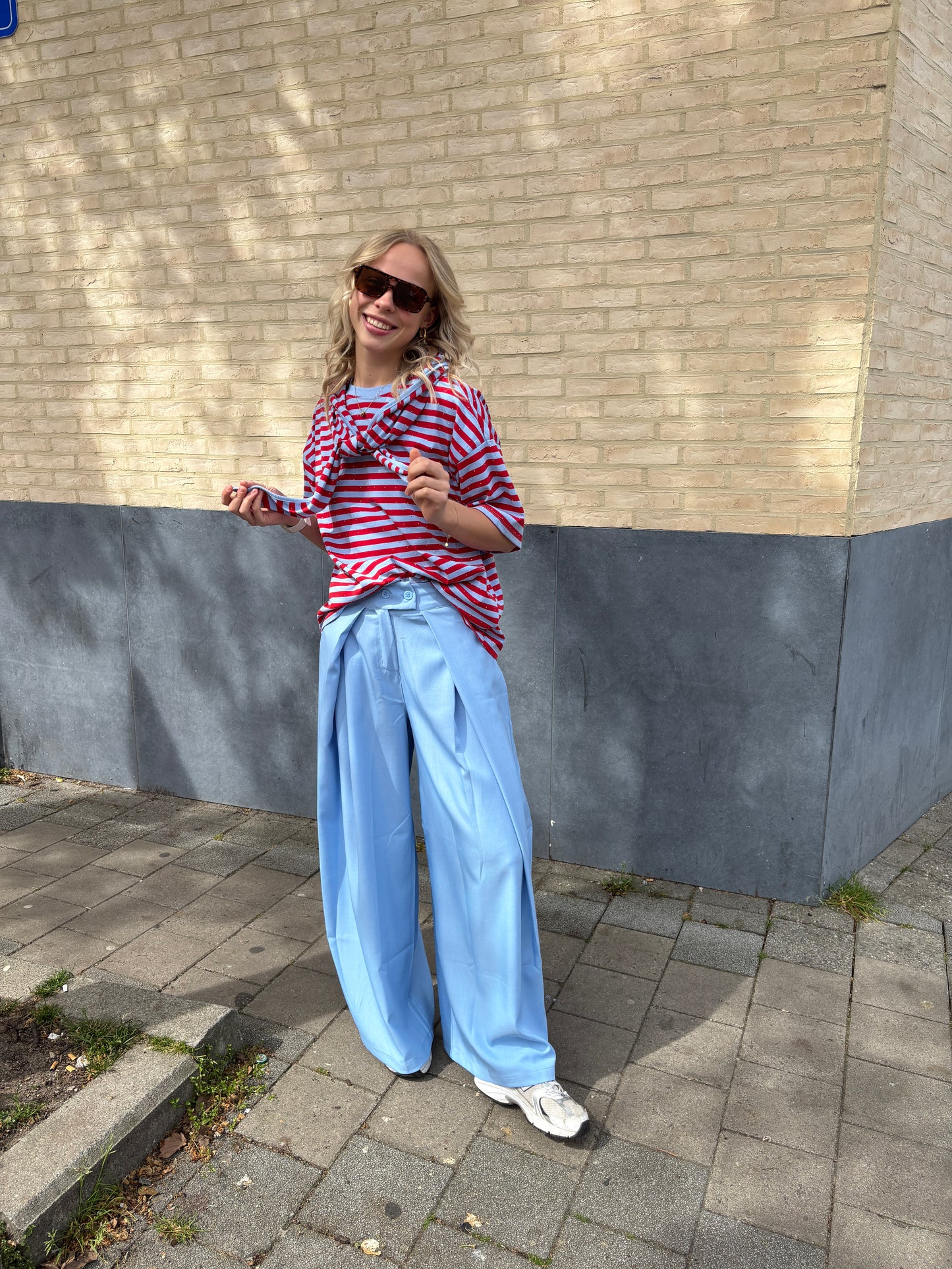 Nova glitter sjaaltje - rood/blauw