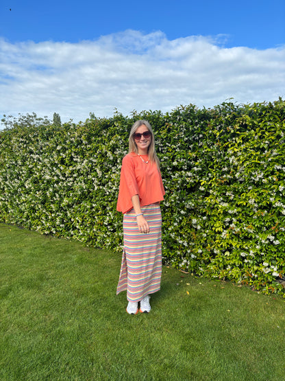 Olive t-shirt - oranje