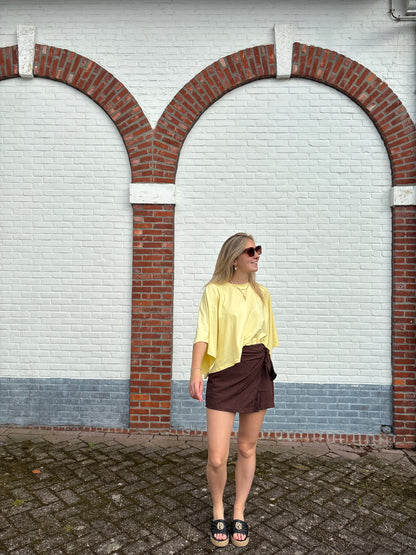 Olive t-shirt - geel