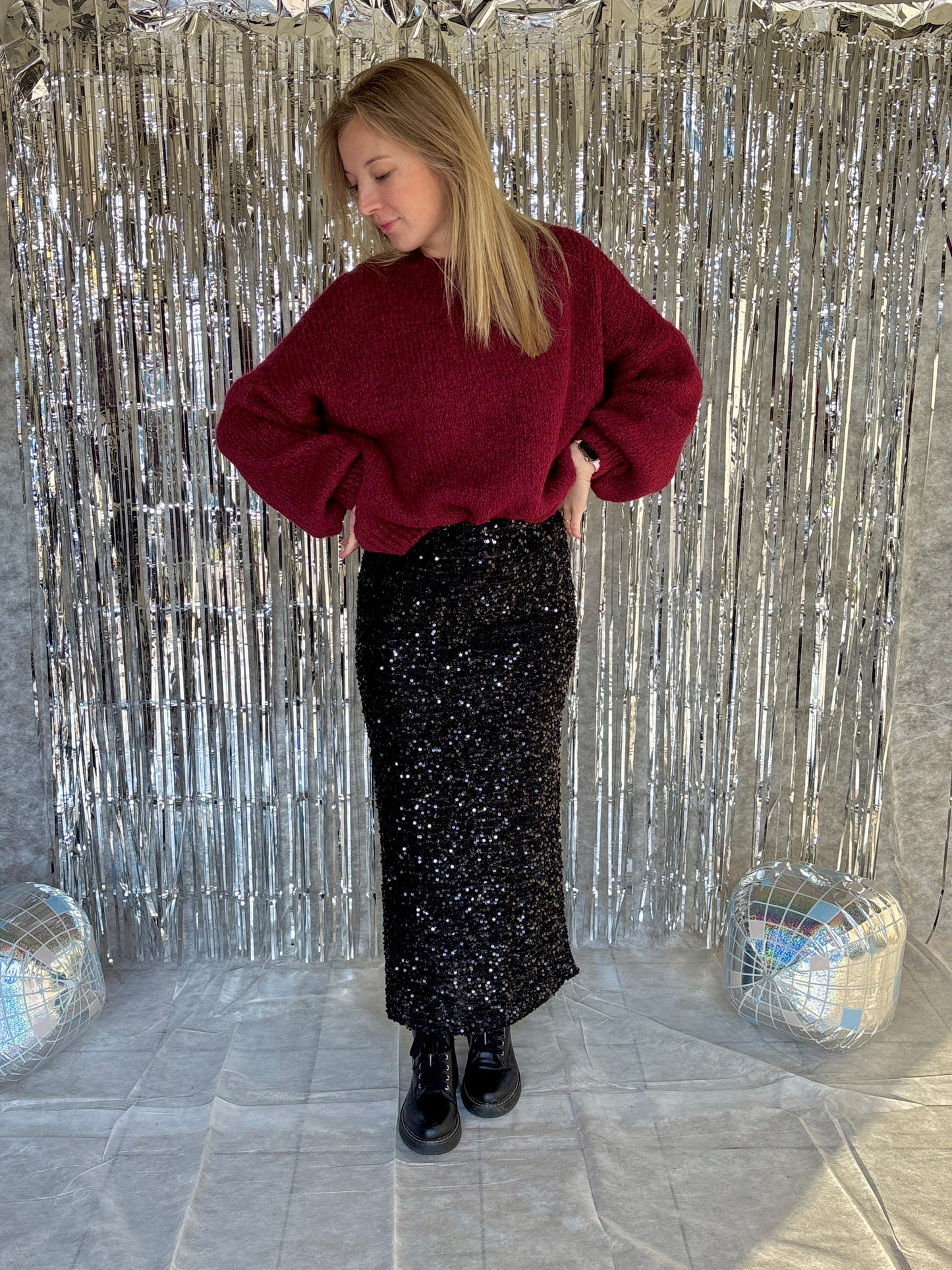 Glitter rok - zwart