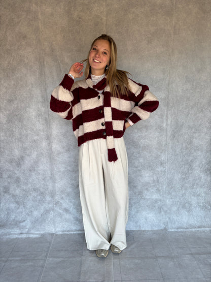 Viv vest + sjaaltje - bordeaux