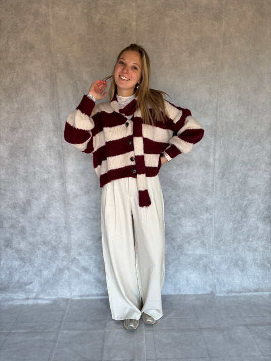 Viv vest + sjaaltje - bordeaux