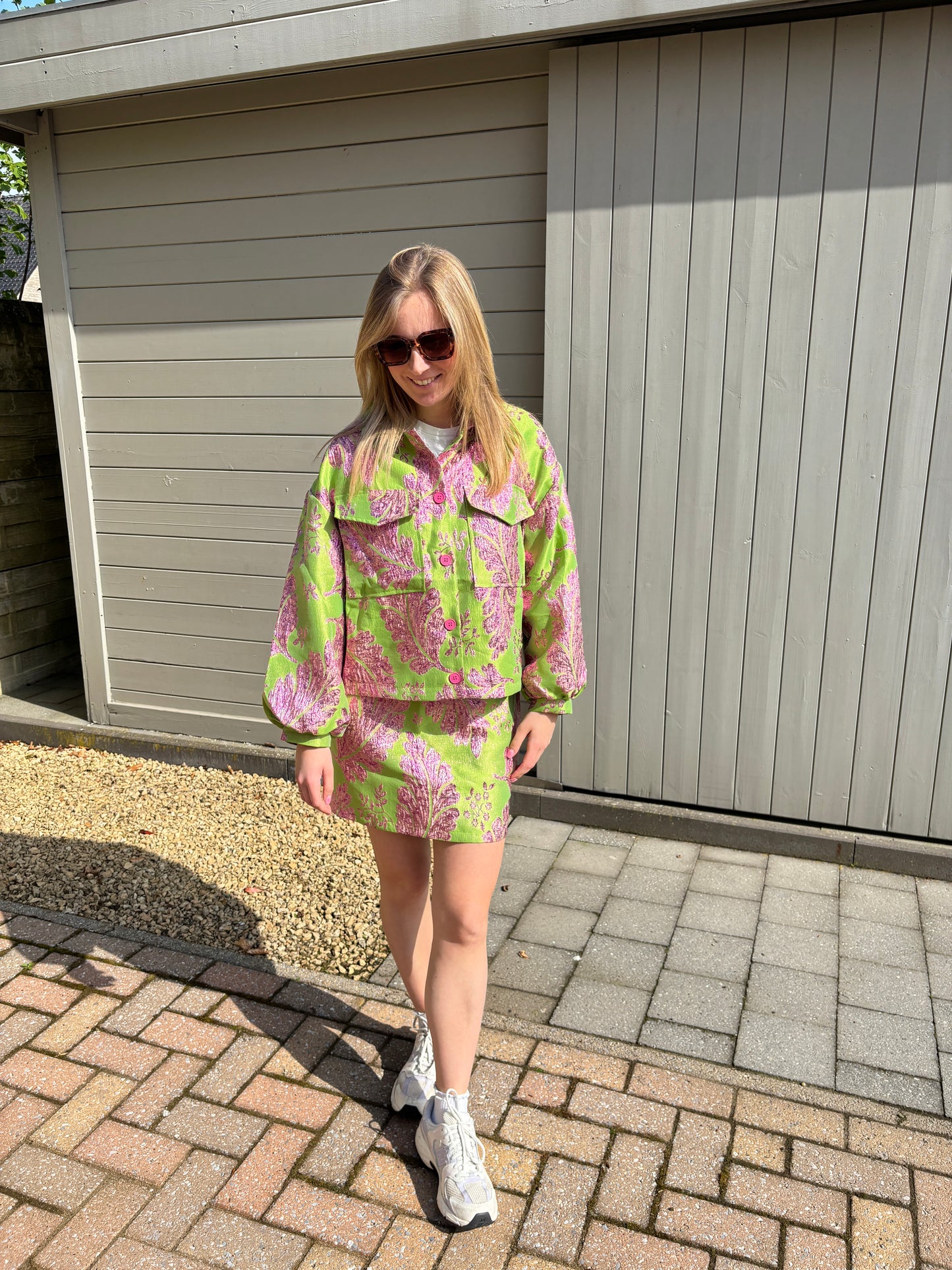 Estelle rok - groen/roze